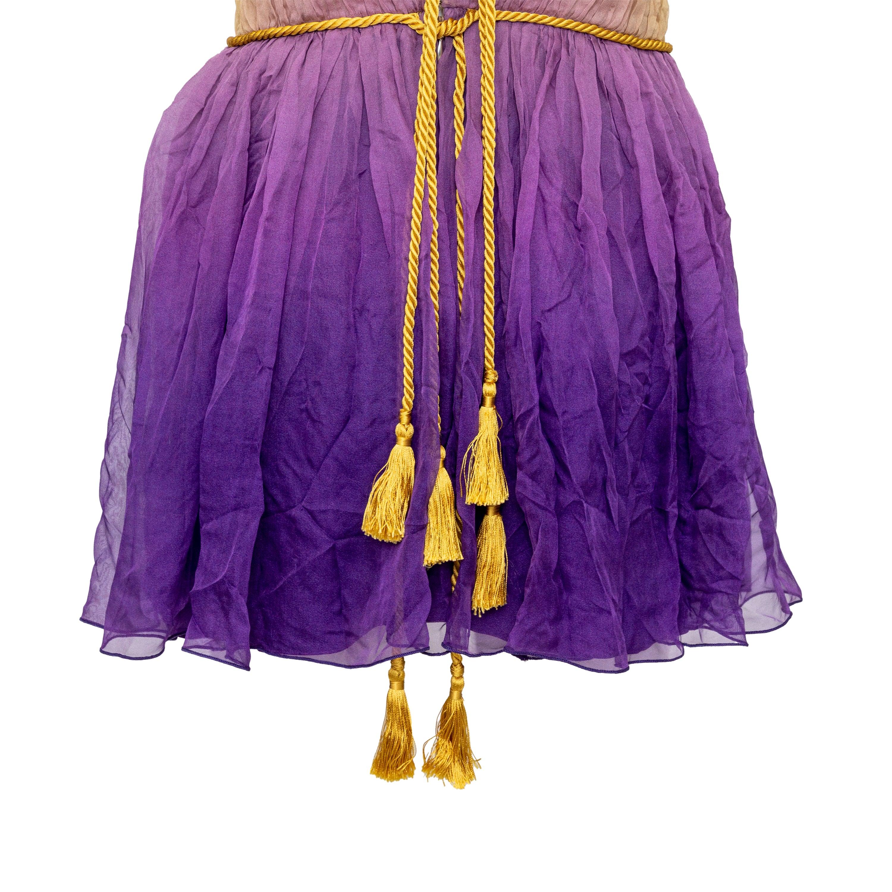 Women's Alberta Ferretti Ombré Mini Dress with Rope Details - '10s For Sale