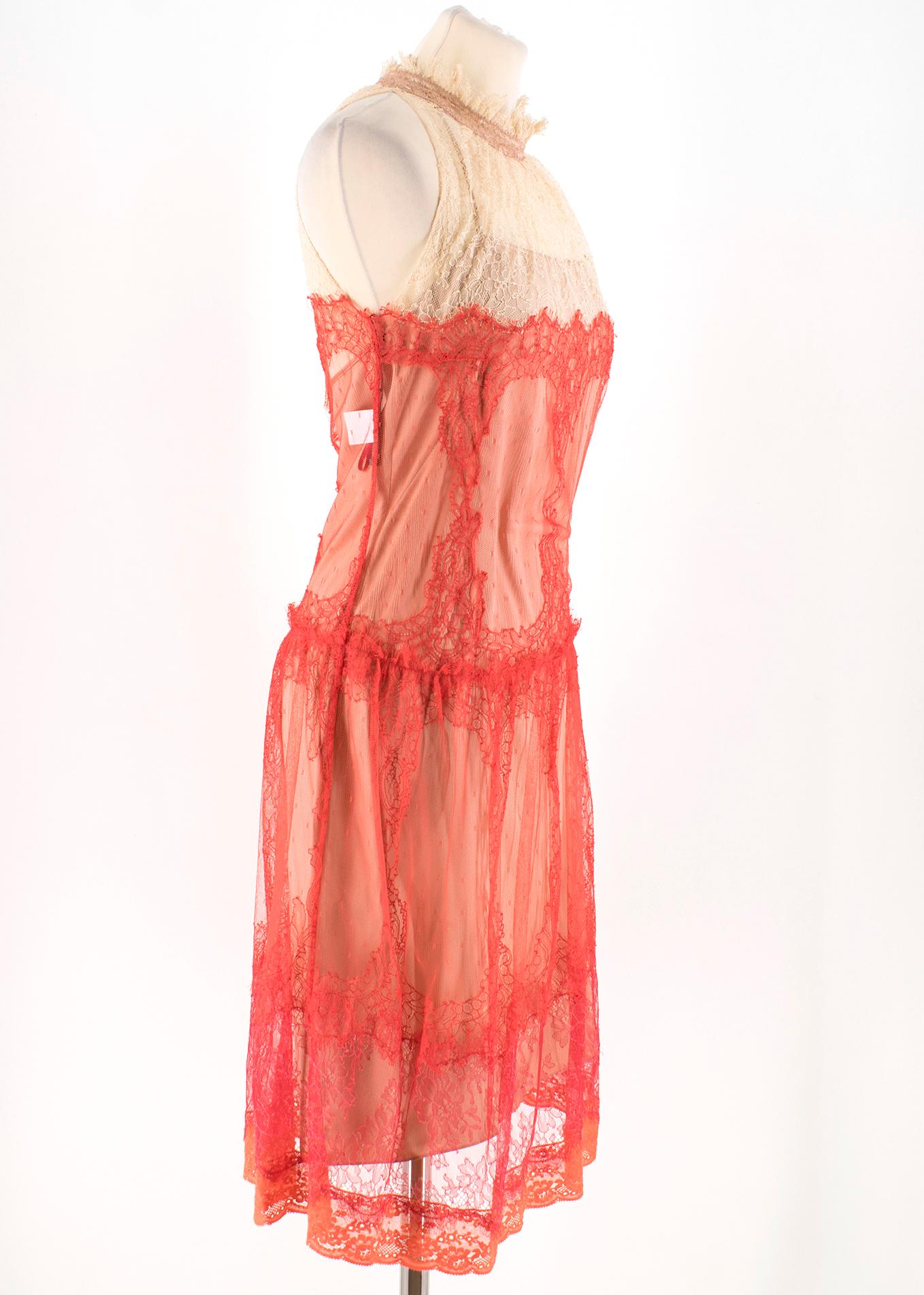 papaya red dress