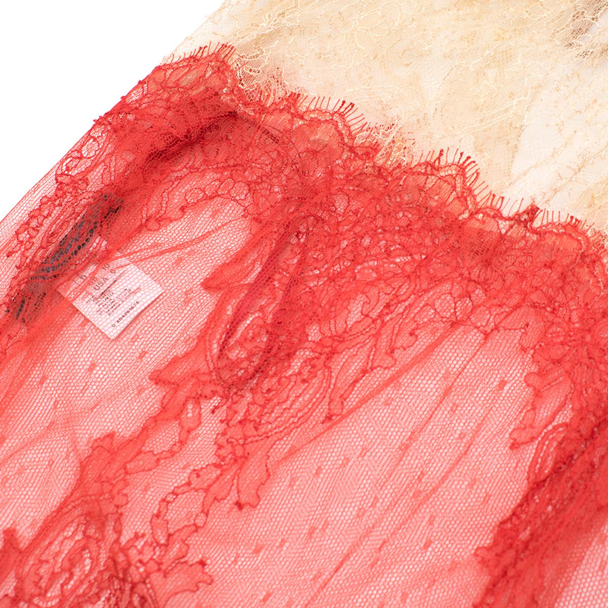Women's Alberta Ferretti Papaya-red Lace Dress US 6 For Sale