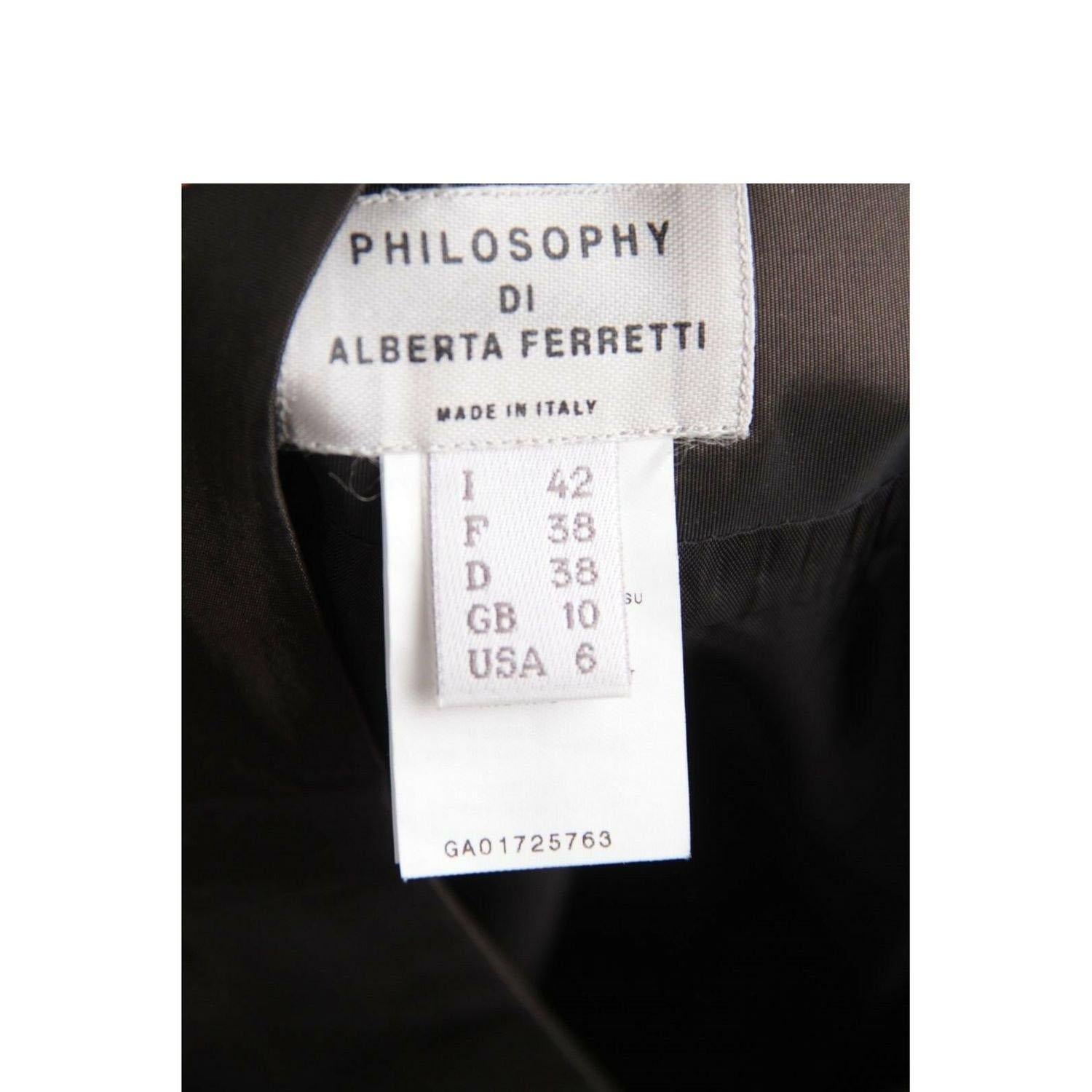 Women's Alberta Ferretti Philosophy by Alberta Ferrett Brown Shirt and Midi Skirt Set Si