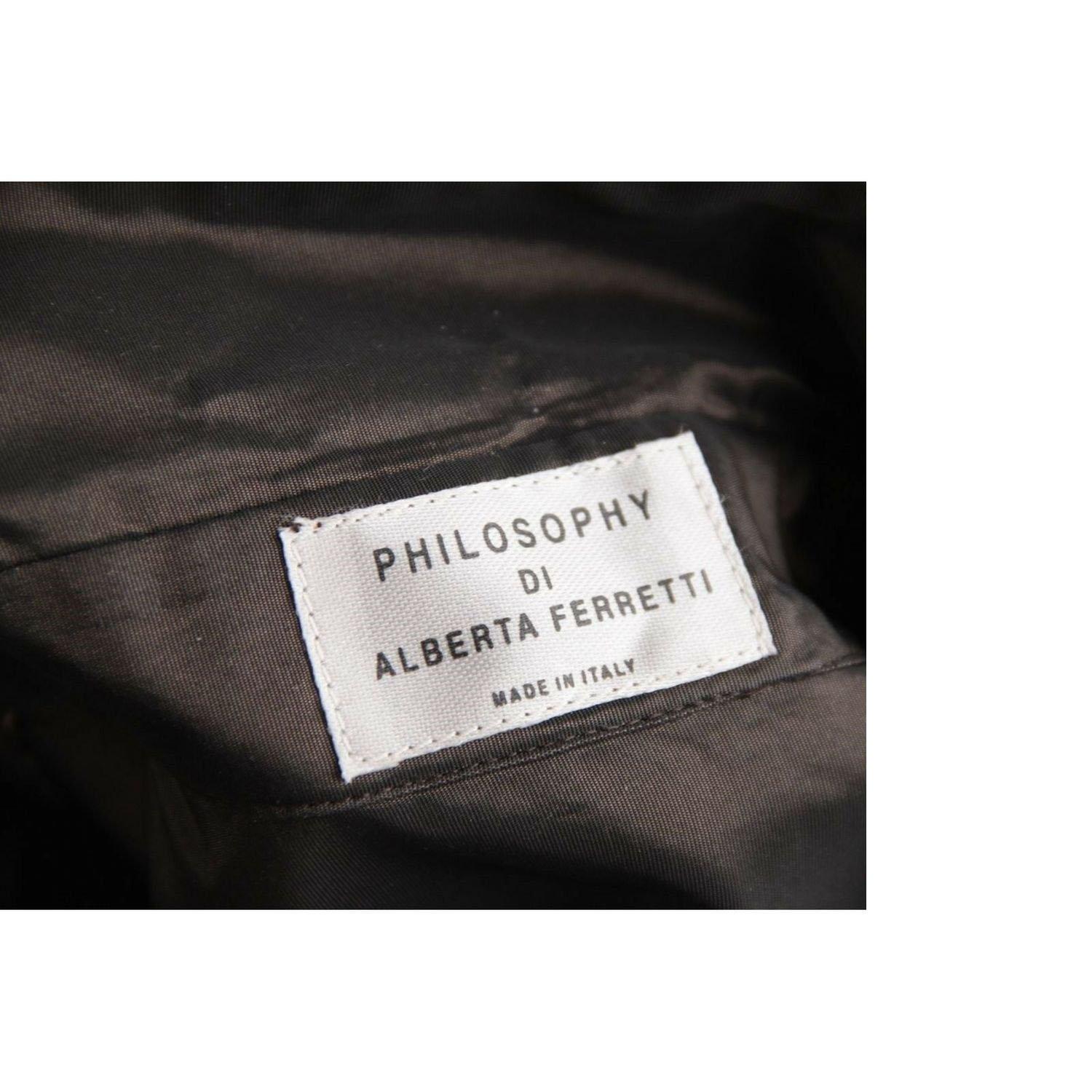 Alberta Ferretti Philosophy by Alberta Ferrett Brown Shirt and Midi Skirt Set Si 2