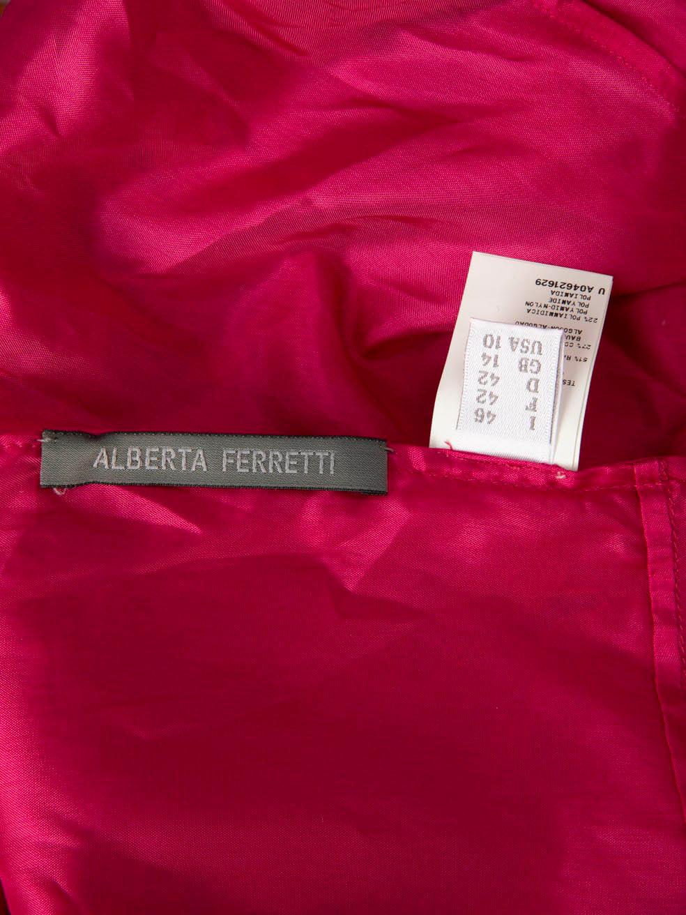 Alberta Ferretti Pink Lace Patterned Maxi Dress Size XL 1