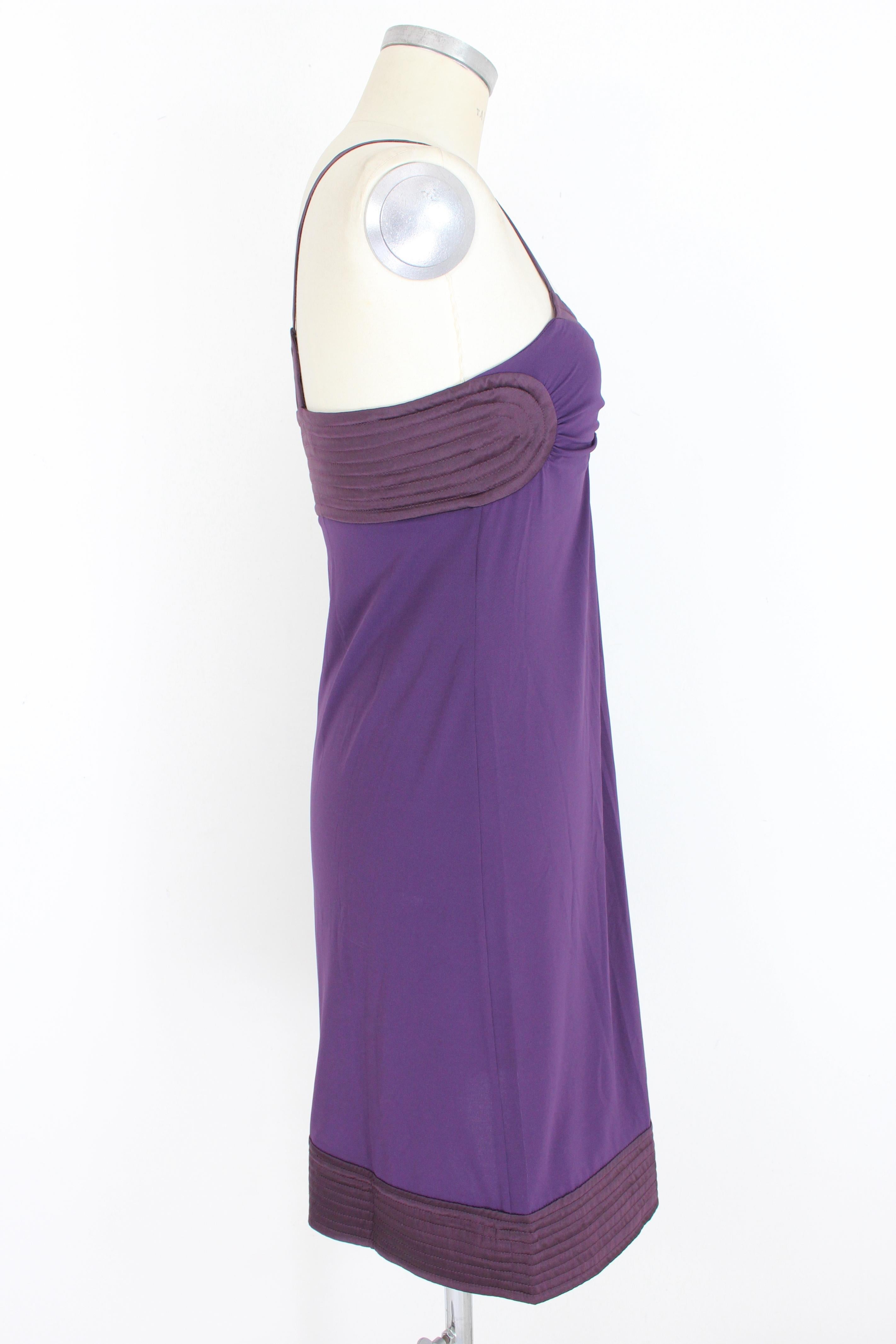 Alberta Ferretti Purple Silk Evening Sheath Dress In Excellent Condition In Brindisi, Bt