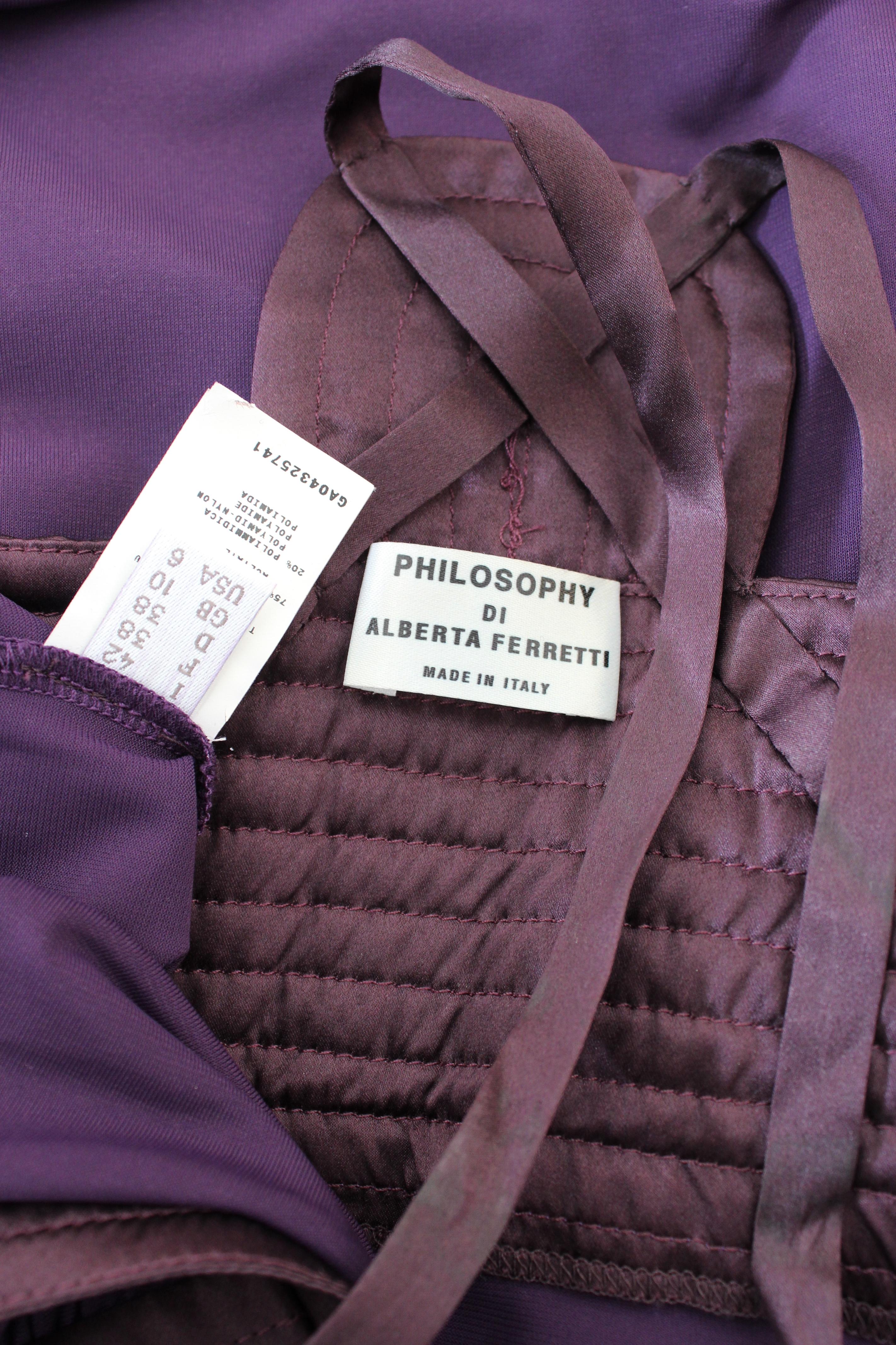 Alberta Ferretti Purple Silk Evening Sheath Dress 2