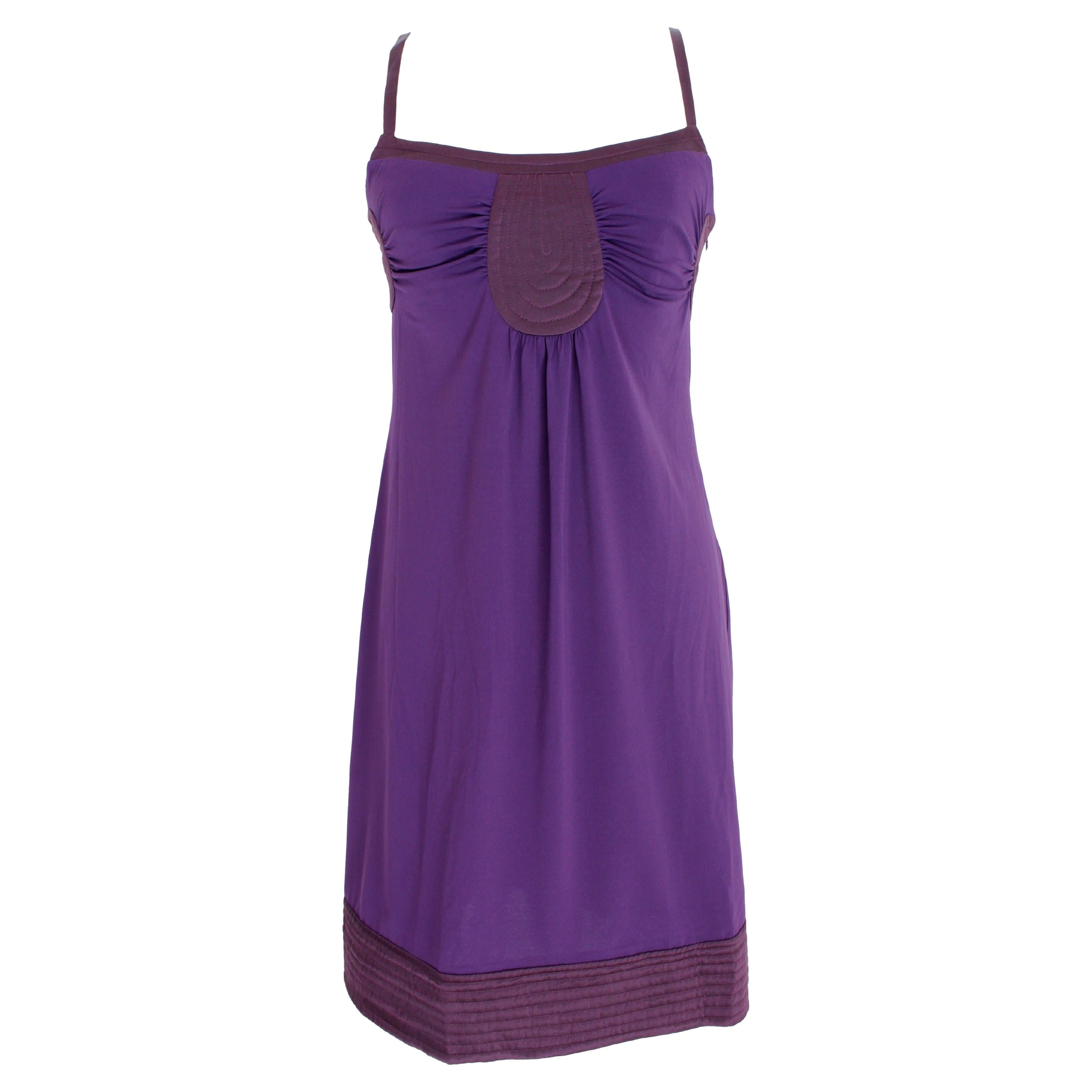 Alberta Ferretti Purple Silk Evening Sheath Dress For Sale