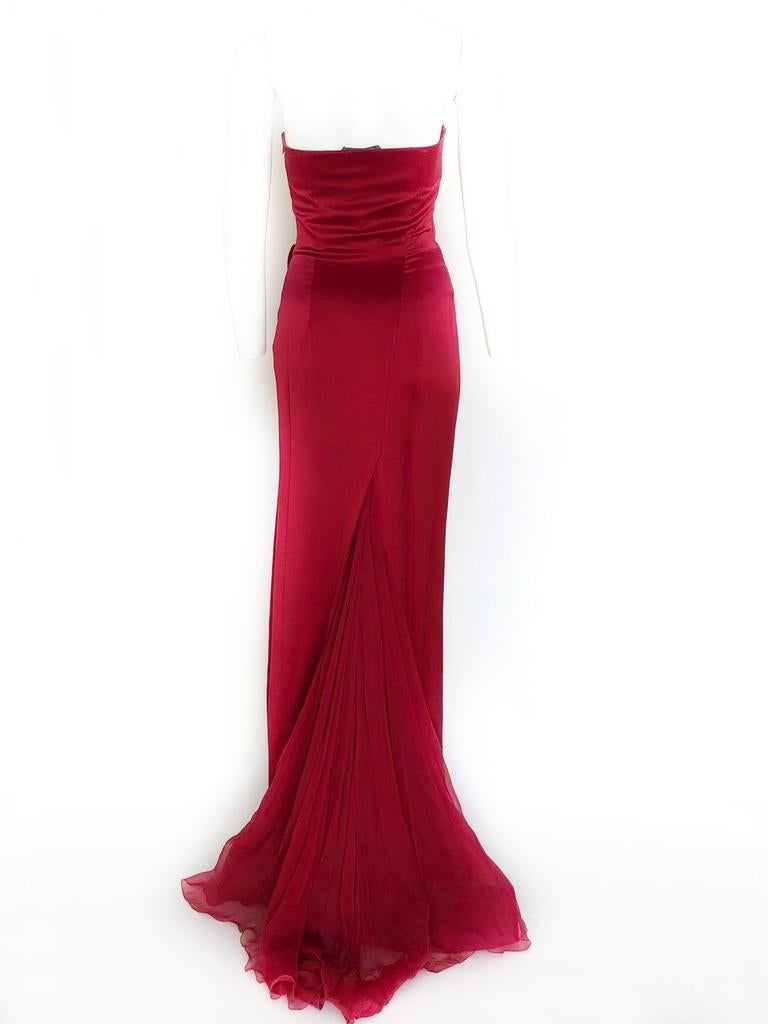 alberta ferretti red dress