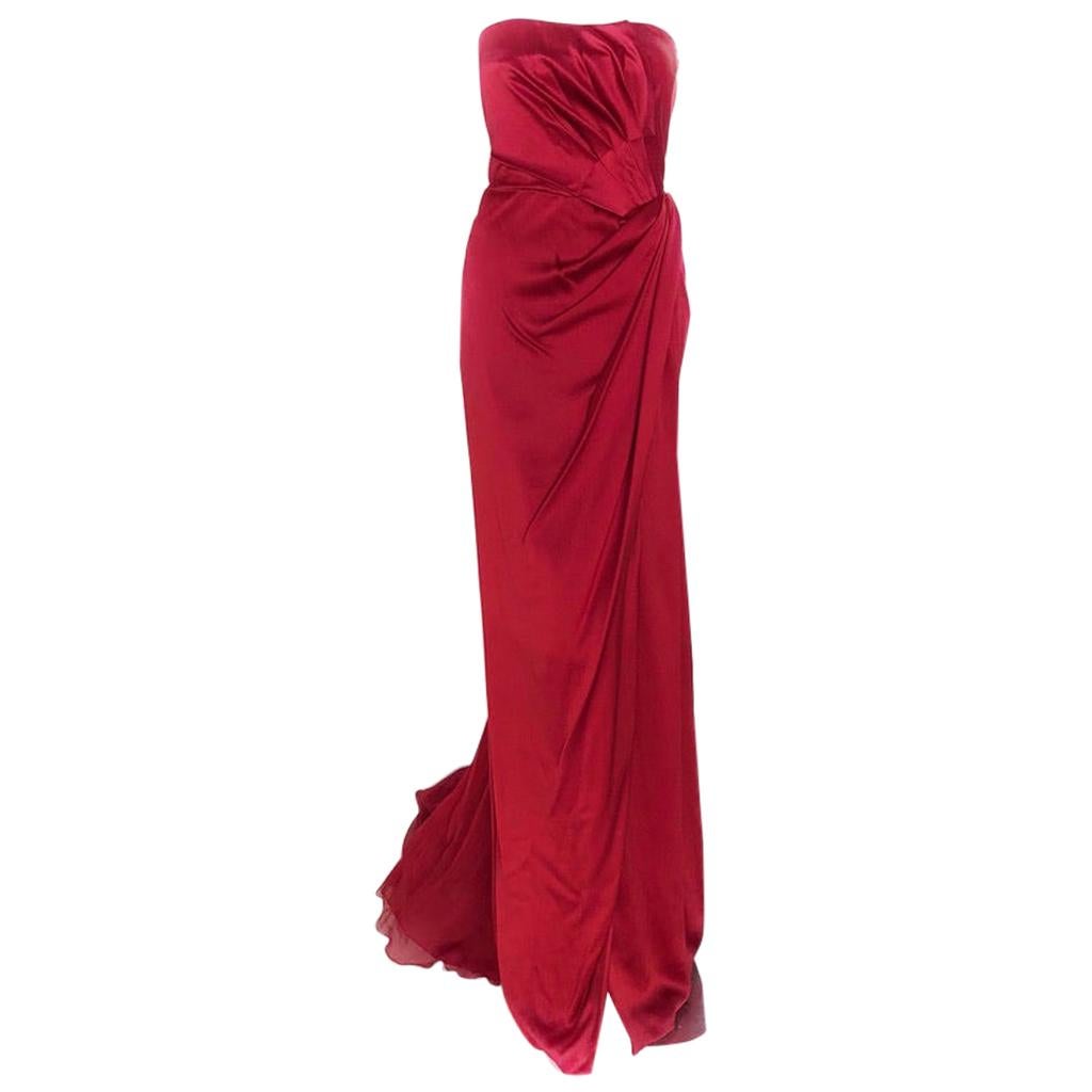 Alberta Ferretti red gown For Sale
