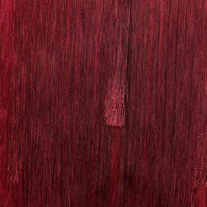Alberta Ferretti Red Ombre Fringed Silk Mini Dress S In New Condition For Sale In Dubai, Al Qouz 2