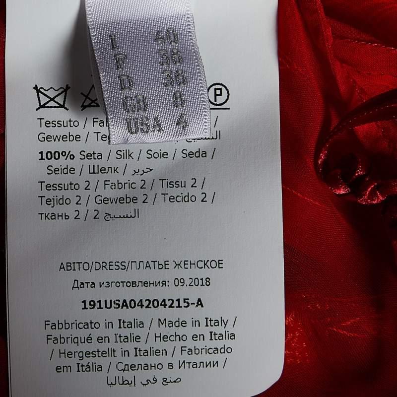 Alberta Ferretti Red Ombre Fringed Silk Mini Dress S For Sale 1