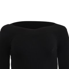 Maglione in maglia a coste di Alberta Ferretti in viscosa nera