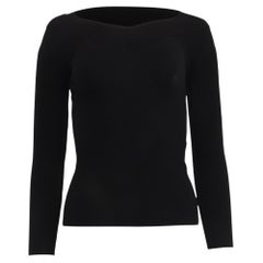 Alberta Ferretti Pullover aus geripptem Strick in schwarzer Viskose