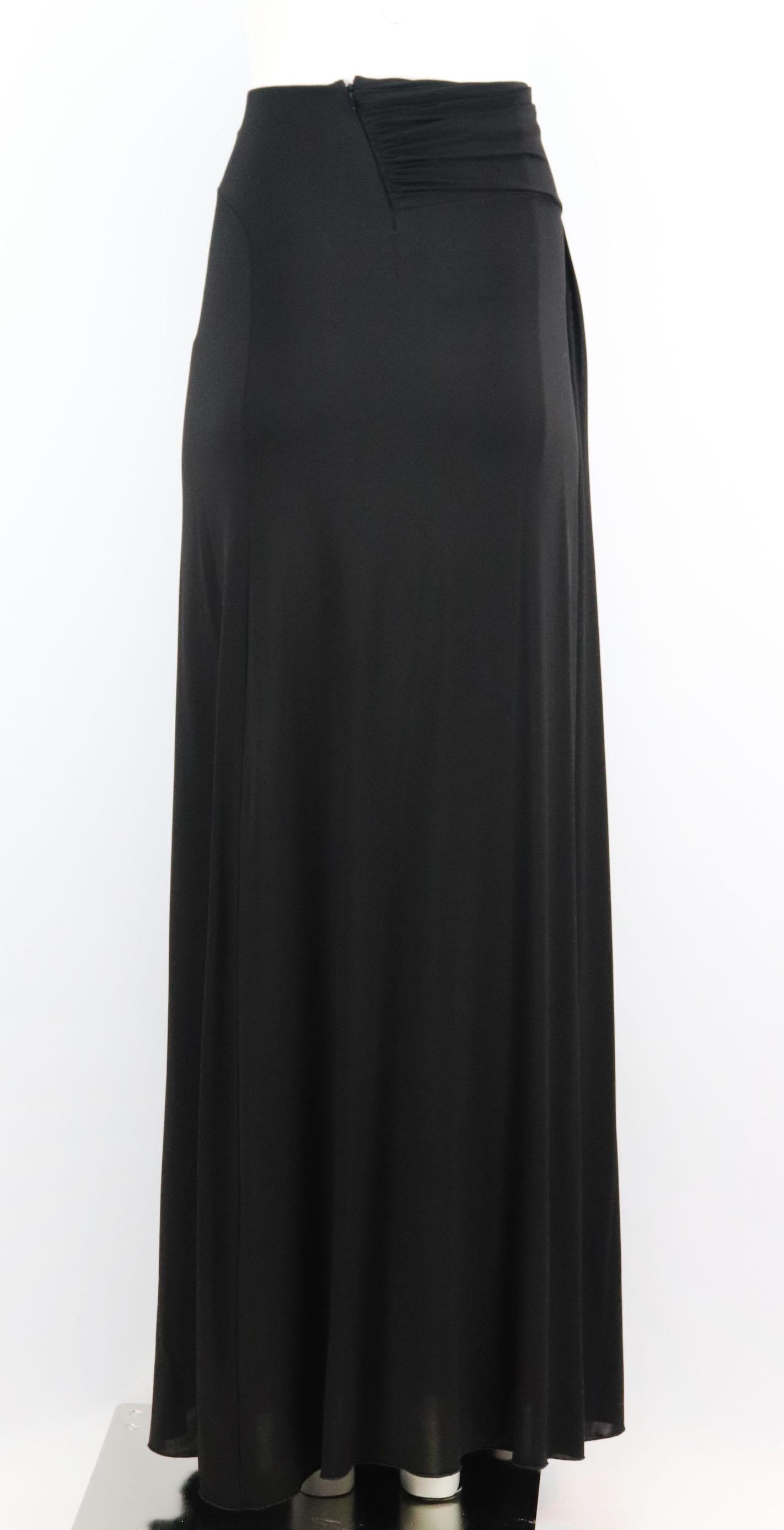 Alberta Ferretti Ruched Stretch Jersey Maxi Skirt IT 44 UK 12 In Excellent Condition In London, GB
