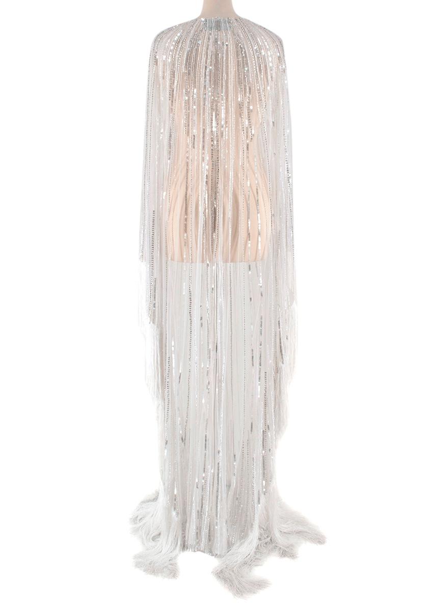 Alberta Ferretti Runway Limited Edition Couture Embellished Gown - Size US 6 In Excellent Condition In London, GB