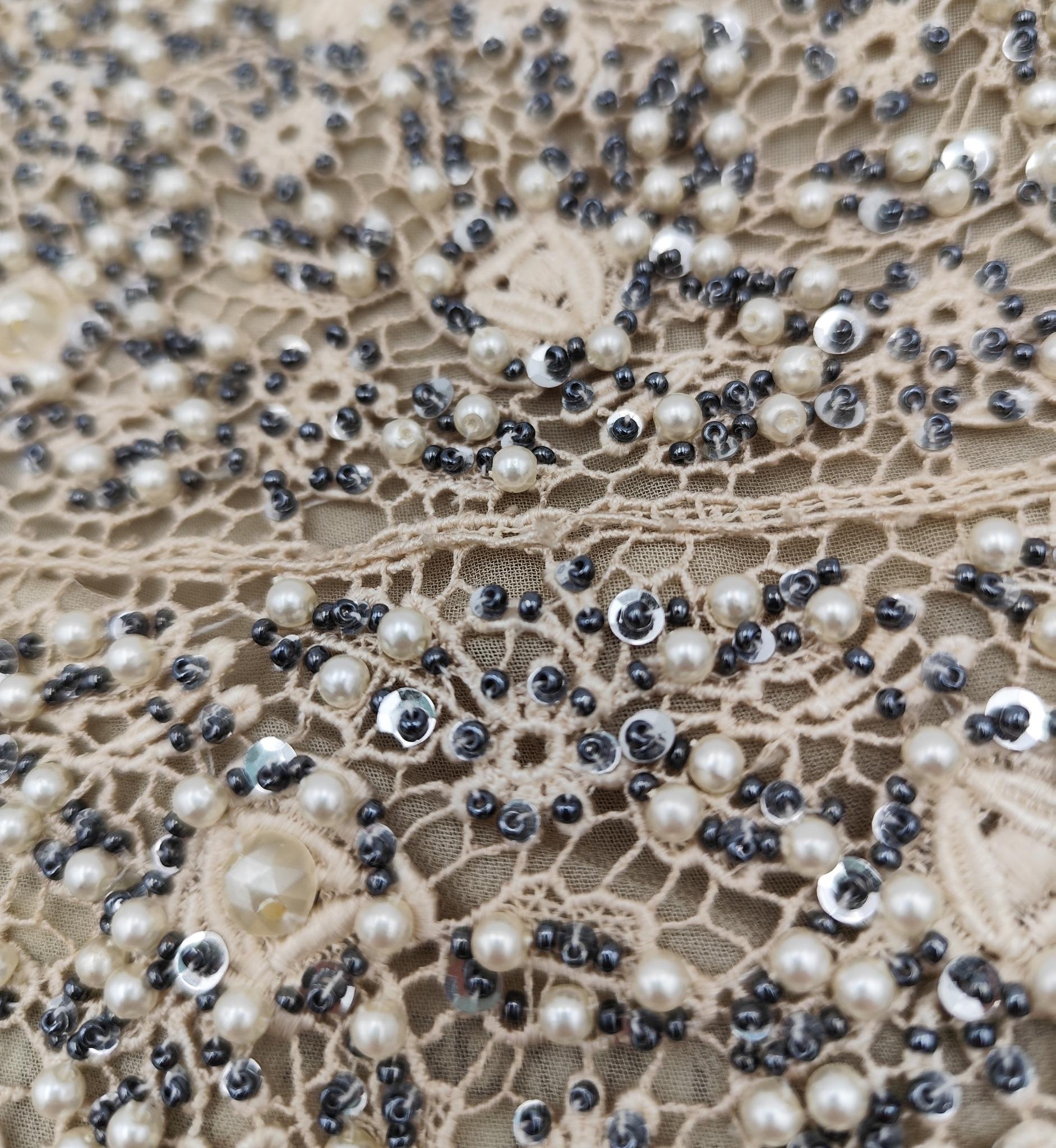 Alberta Ferretti S/S 1991 beaded pearls top For Sale 5