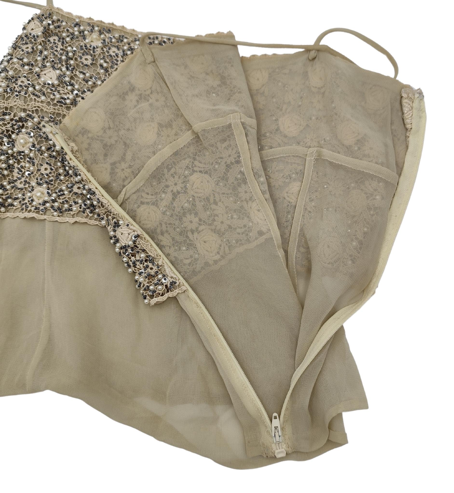 Alberta Ferretti S/S 1991 beaded pearls top For Sale 6