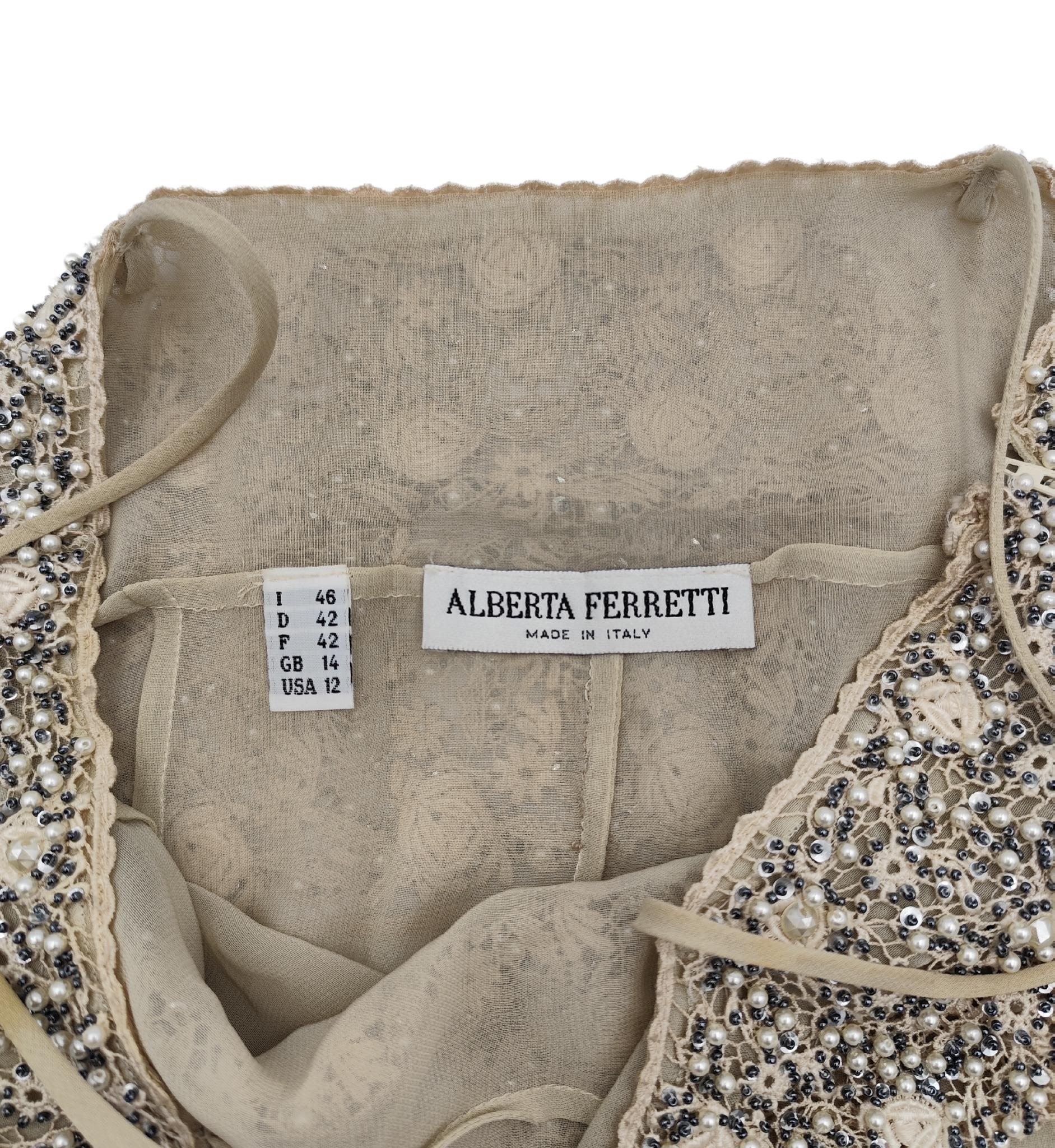 Alberta Ferretti S/S 1991 beaded pearls top For Sale 8