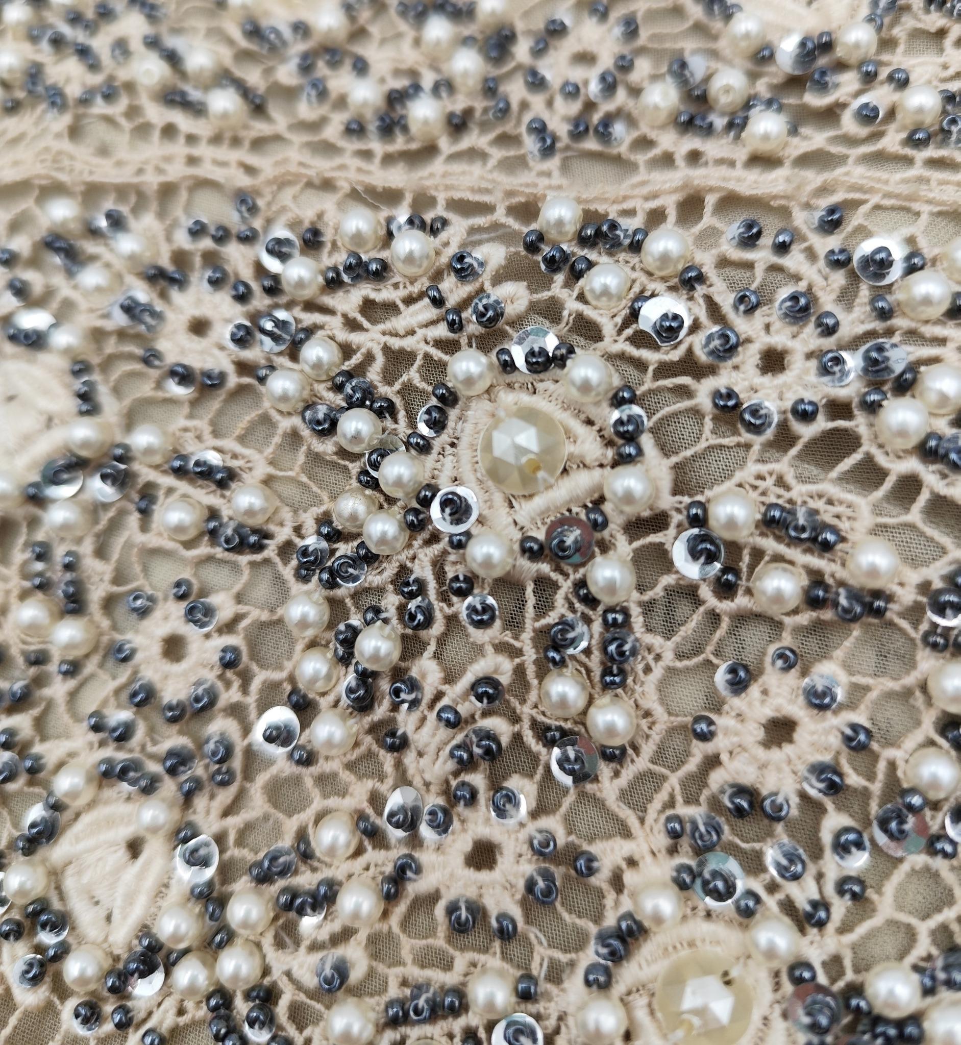 Alberta Ferretti S/S 1991 beaded pearls top For Sale 3