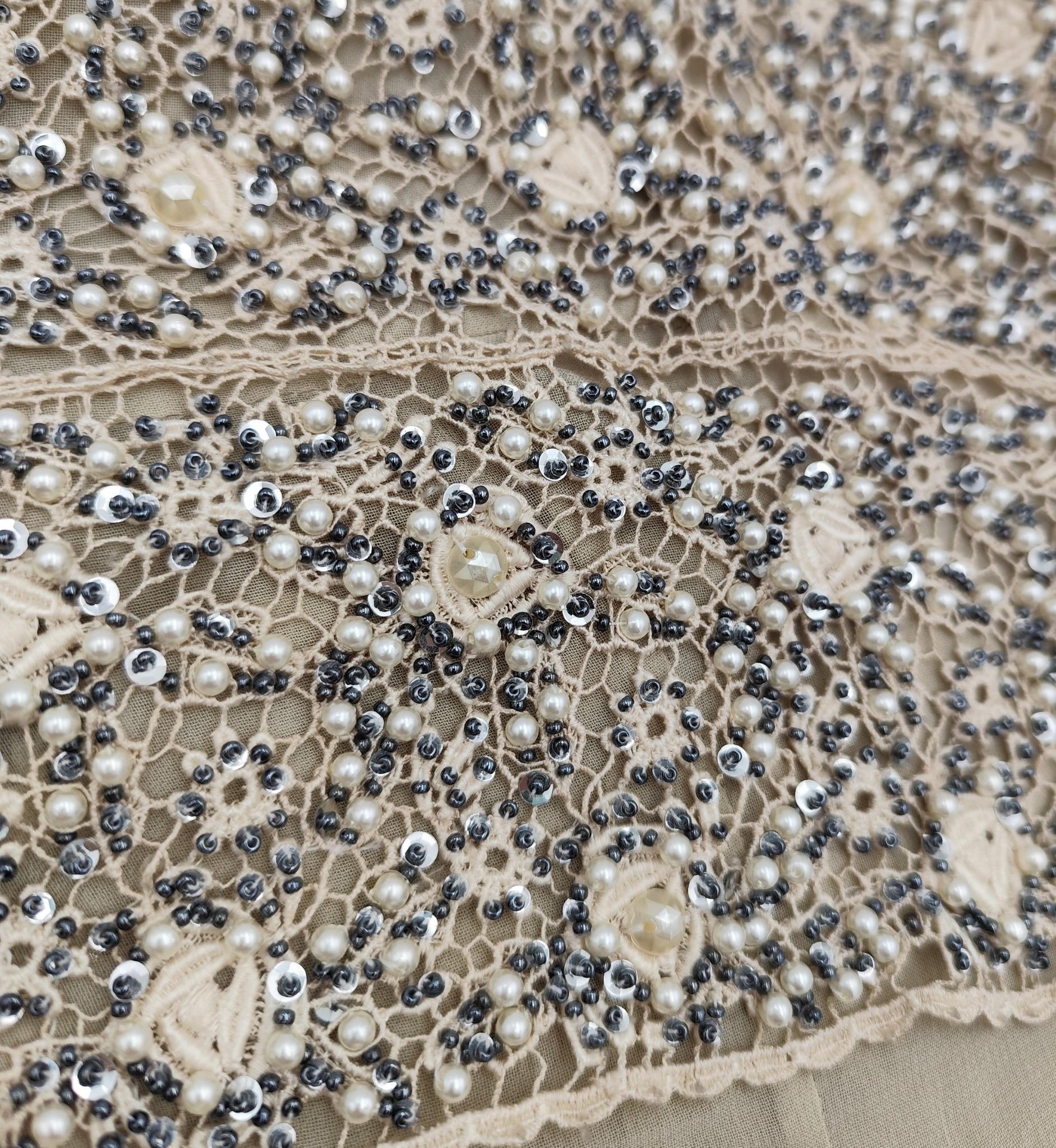 Alberta Ferretti S/S 1991 beaded pearls top For Sale 4