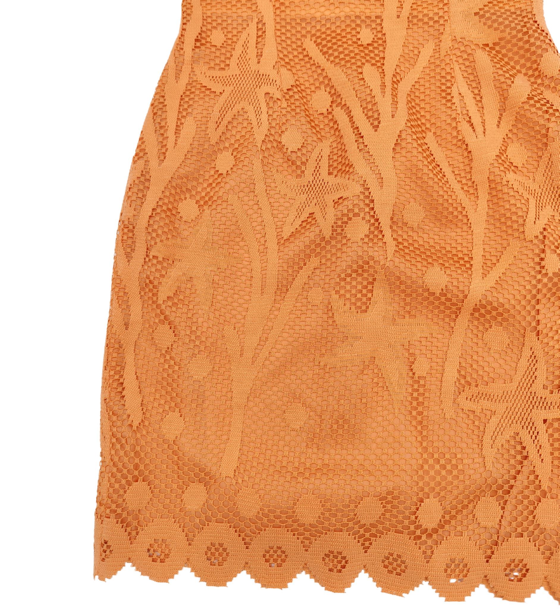 Alberta Ferretti S/S 1992 orange starfish strapless dress For Sale 5