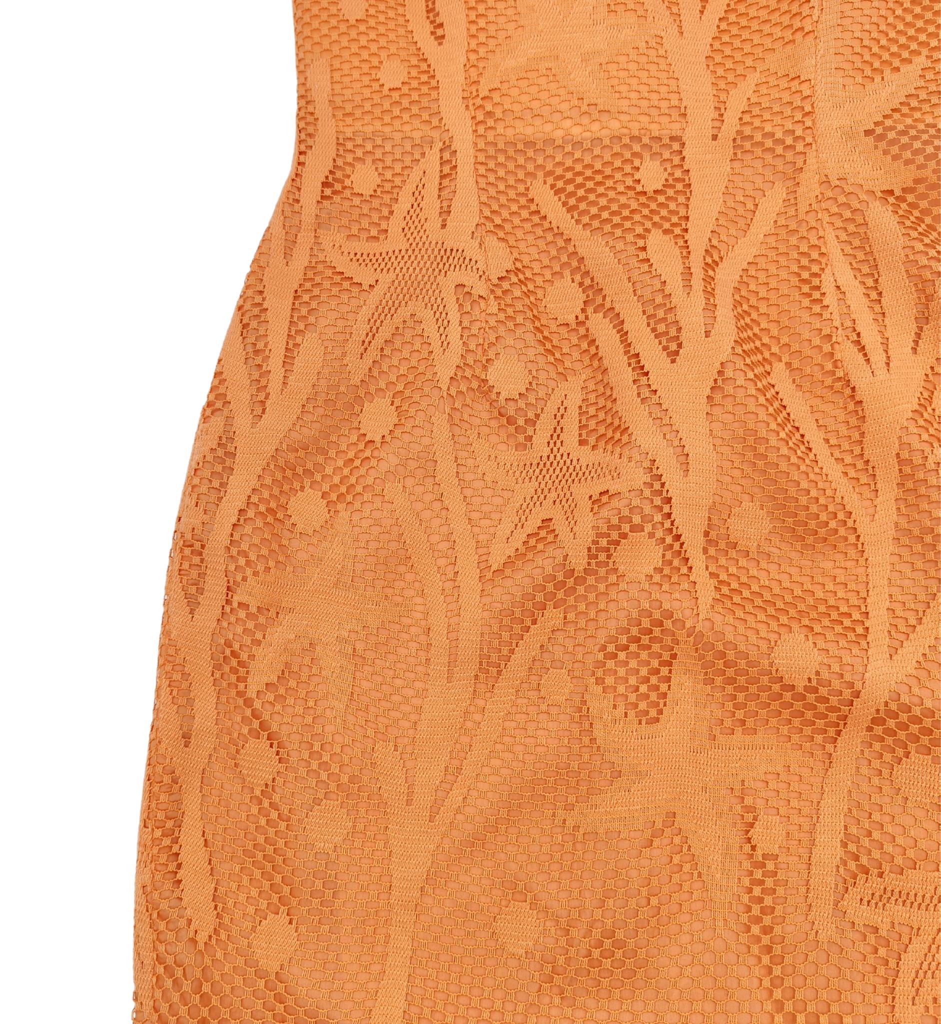 Alberta Ferretti S/S 1992 orange starfish strapless dress For Sale 6