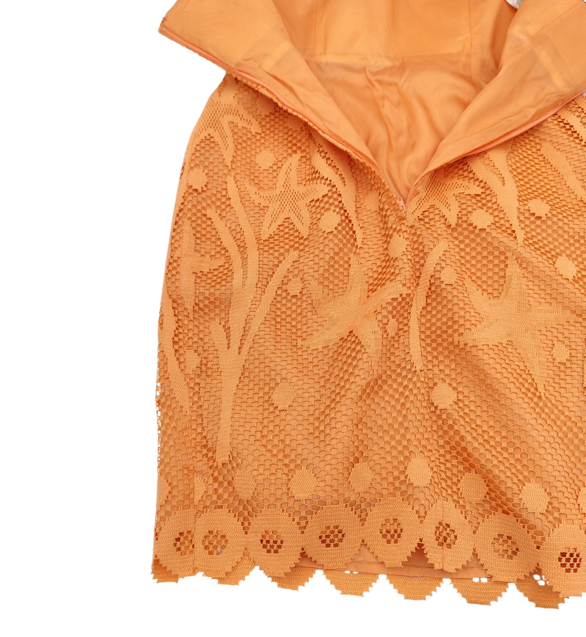 Alberta Ferretti S/S 1992 orange starfish strapless dress For Sale 9