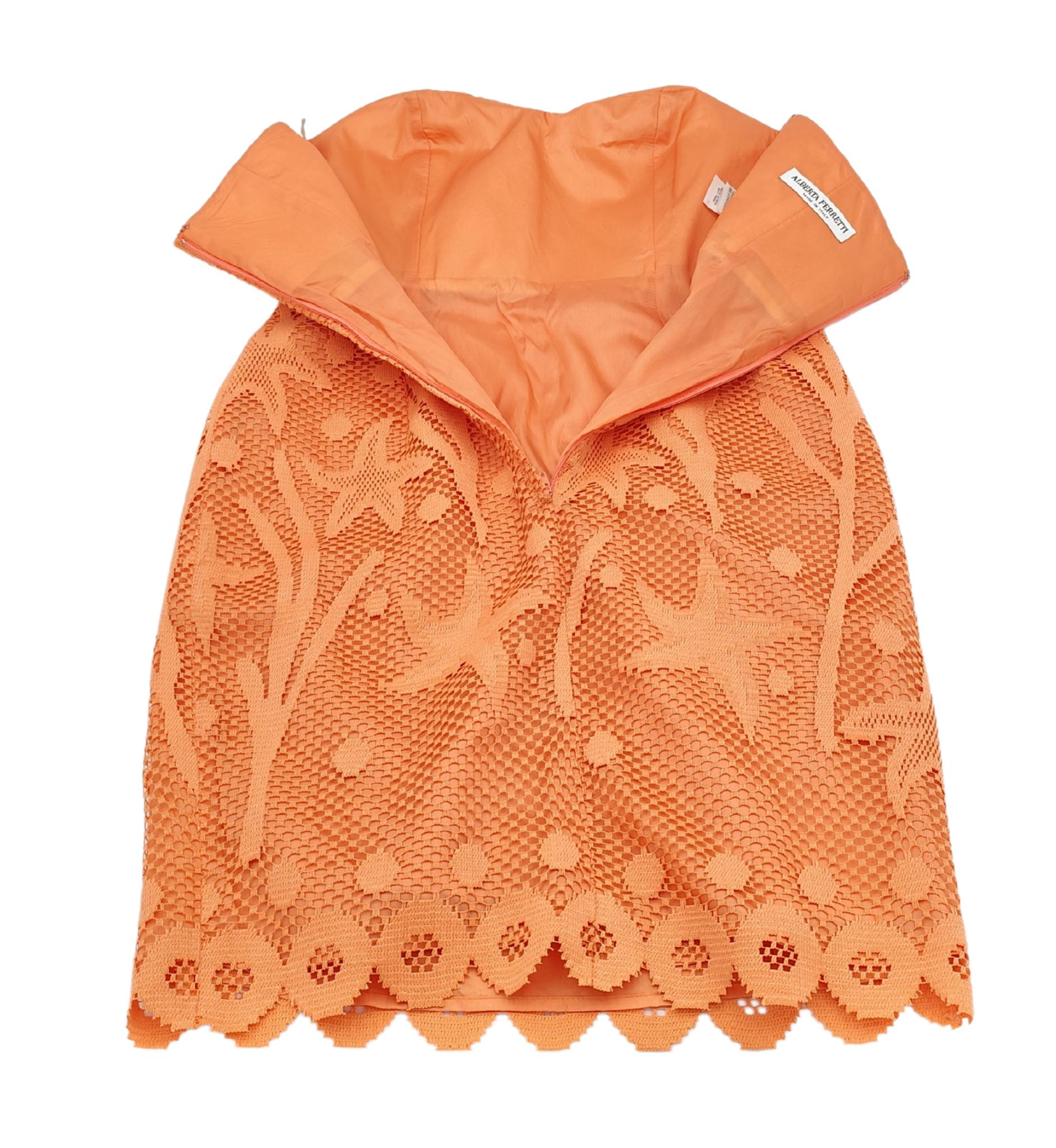 Alberta Ferretti S/S 1992 orange starfish strapless dress For Sale 10