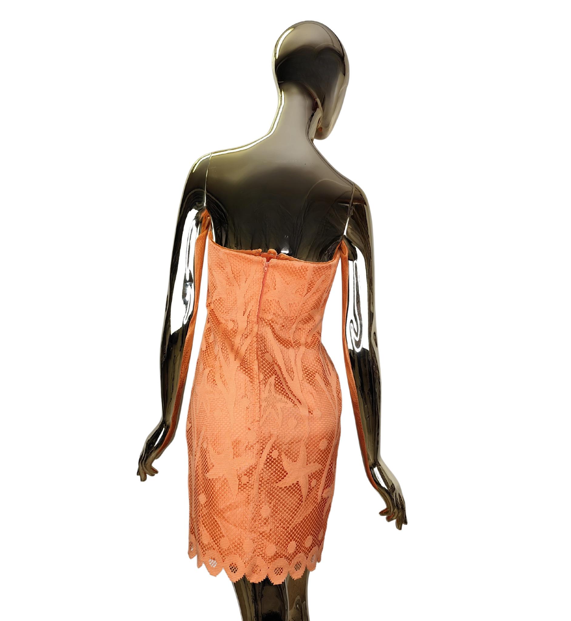 Women's Alberta Ferretti S/S 1992 orange starfish strapless dress For Sale