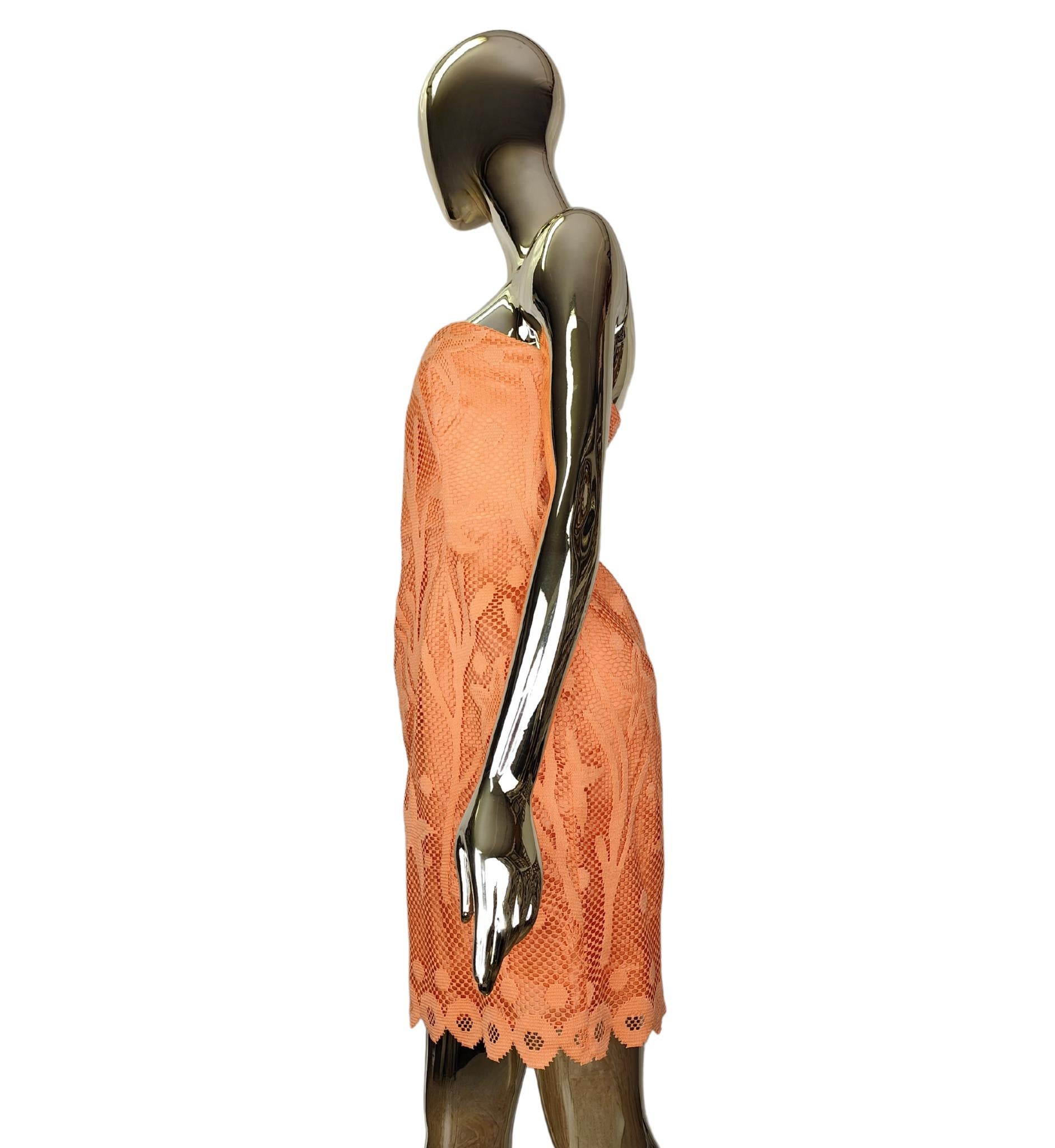 Alberta Ferretti S/S 1992 orange starfish strapless dress For Sale 1