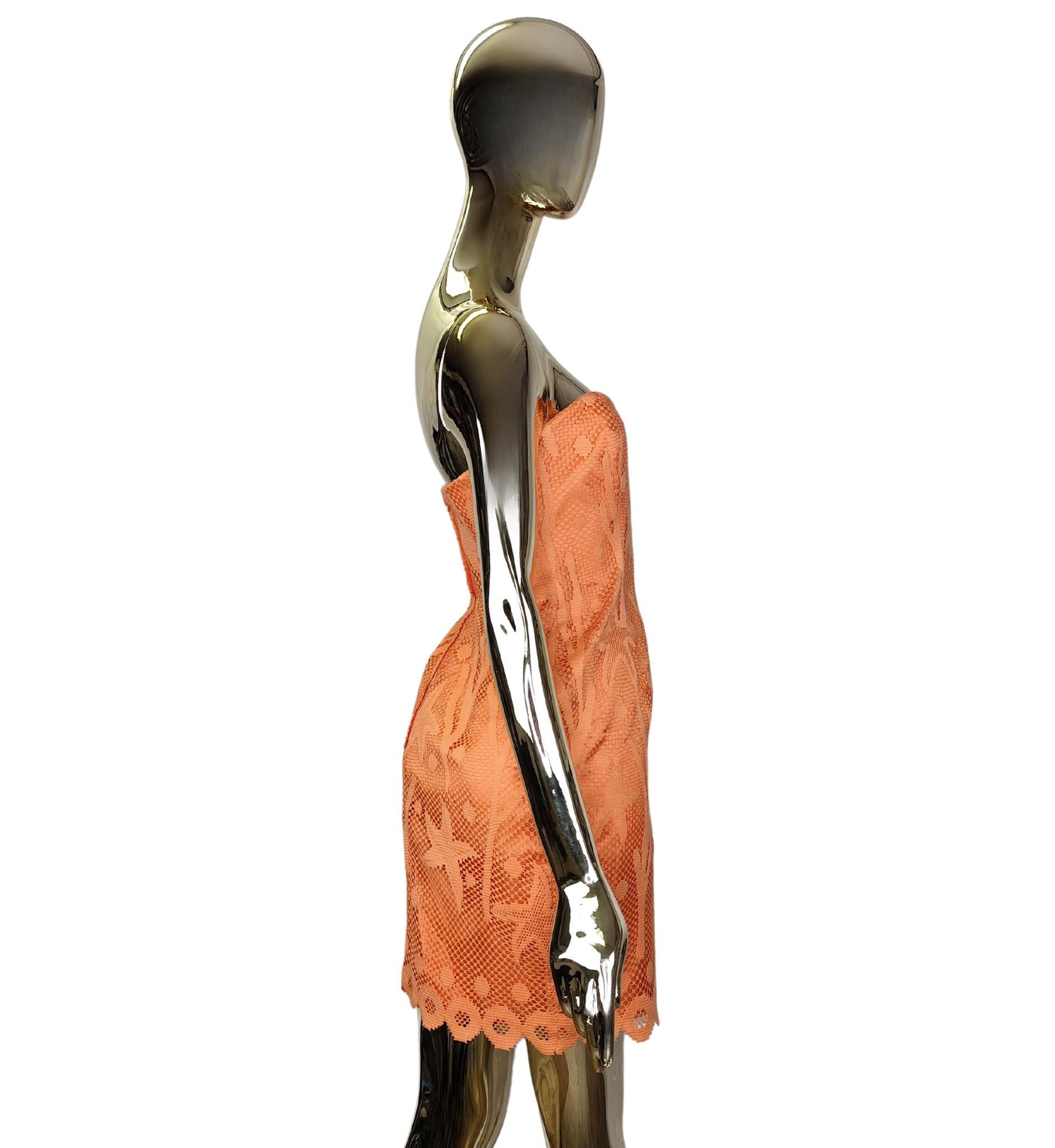 Alberta Ferretti S/S 1992 orange starfish strapless dress For Sale 2