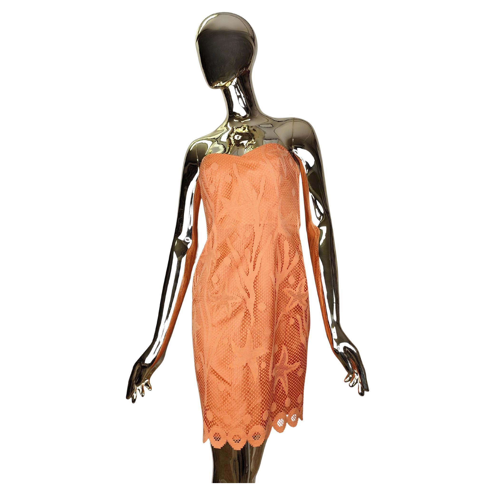 Alberta Ferretti S/S 1992 orange starfish strapless dress For Sale