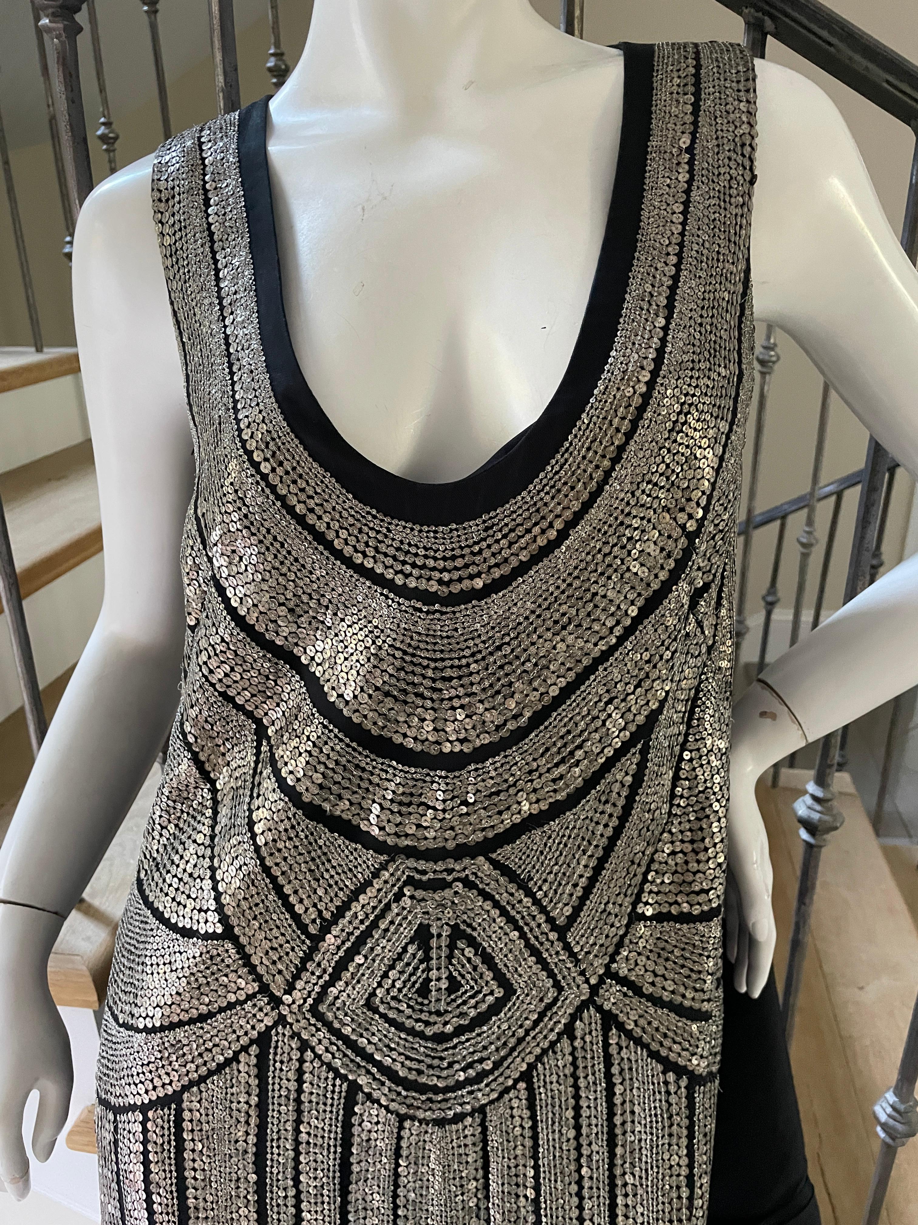 Alberta Ferretti Heavily Embellished Sequin Flapper Style Vintage Dress
 Size 4 US but runs large
 This is so pretty, looks better on live model.
Bust 34