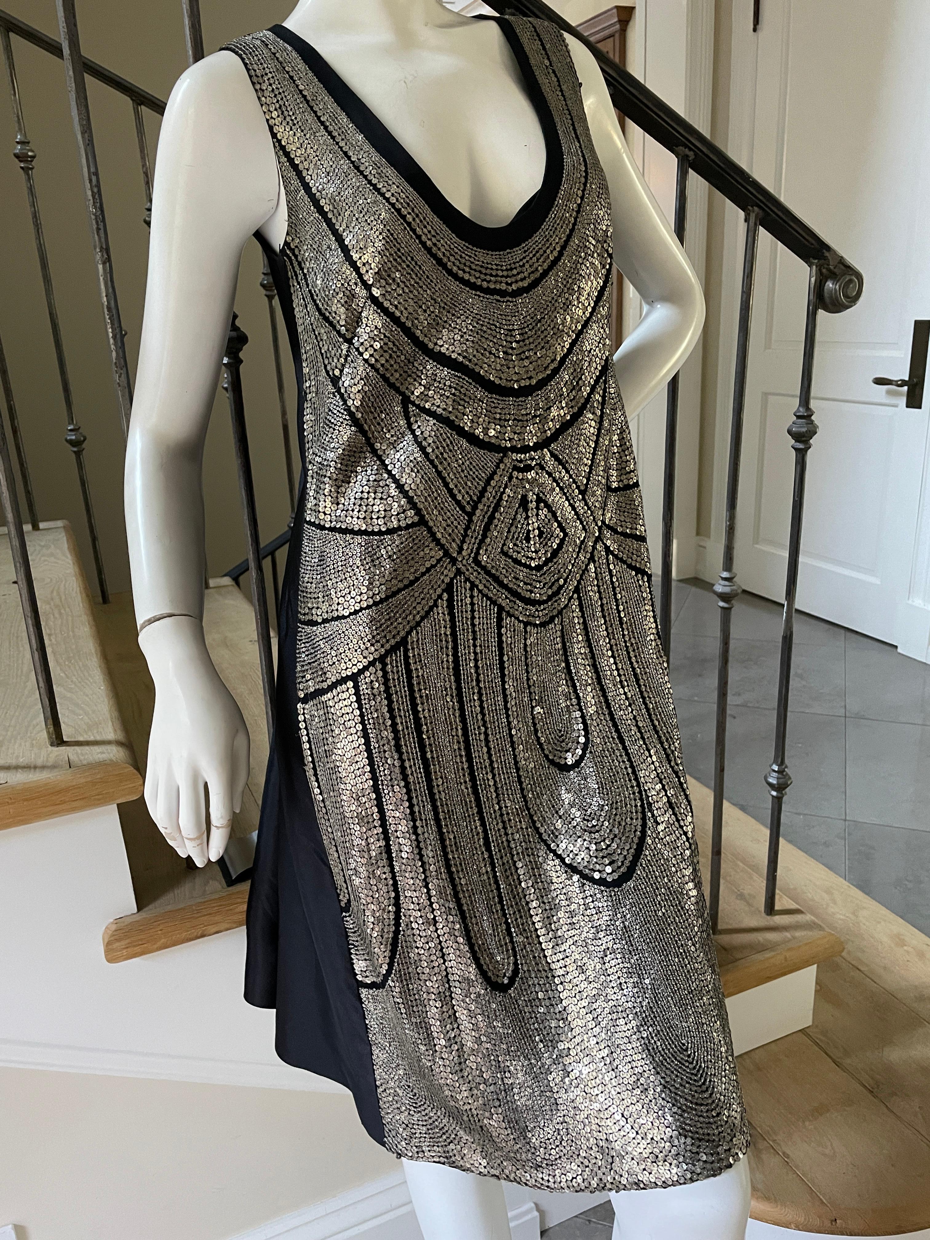 Alberta Ferretti Sequin Embellished  Flapper Style Vintage Dress In Excellent Condition For Sale In Cloverdale, CA