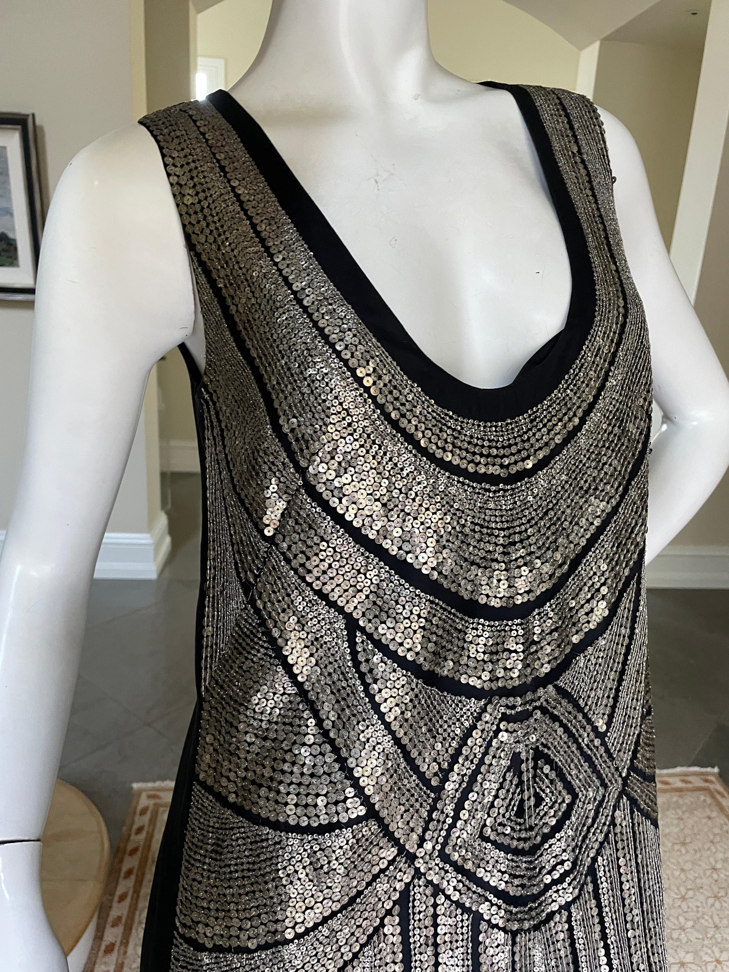 Alberta Ferretti Sequin Embellished  Flapper Style Vintage Dress For Sale 3