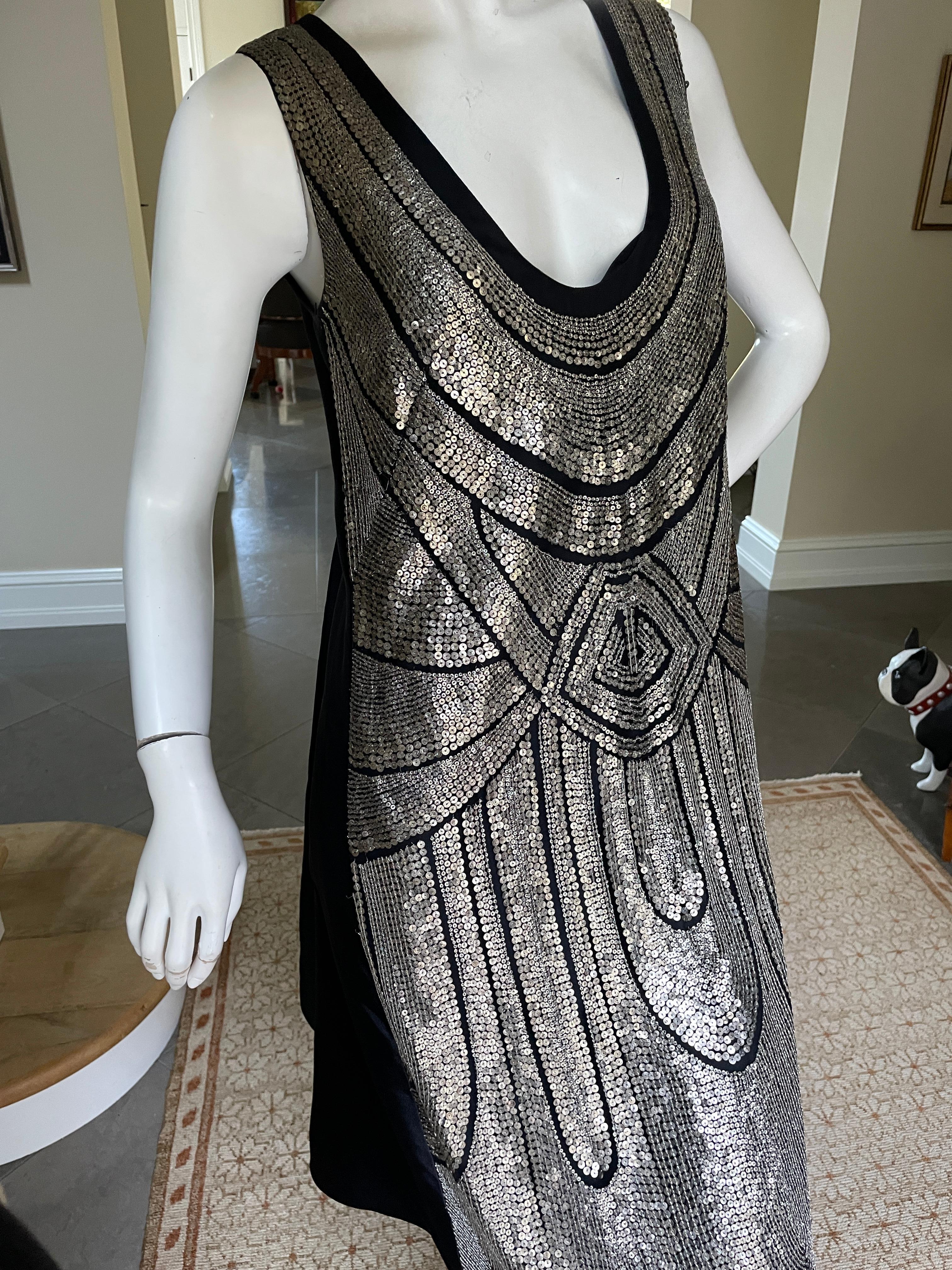 Alberta Ferretti Sequin Embellished  Flapper Style Vintage Dress For Sale 4