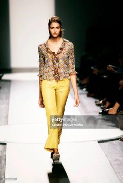 Alberta Ferretti Bedruckte Seidenbluse und Rock im Set, SS 2000
