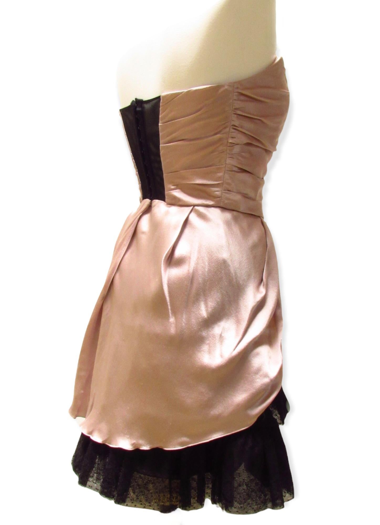 Alberta Ferretti Silk Strapless Dress For Sale 2