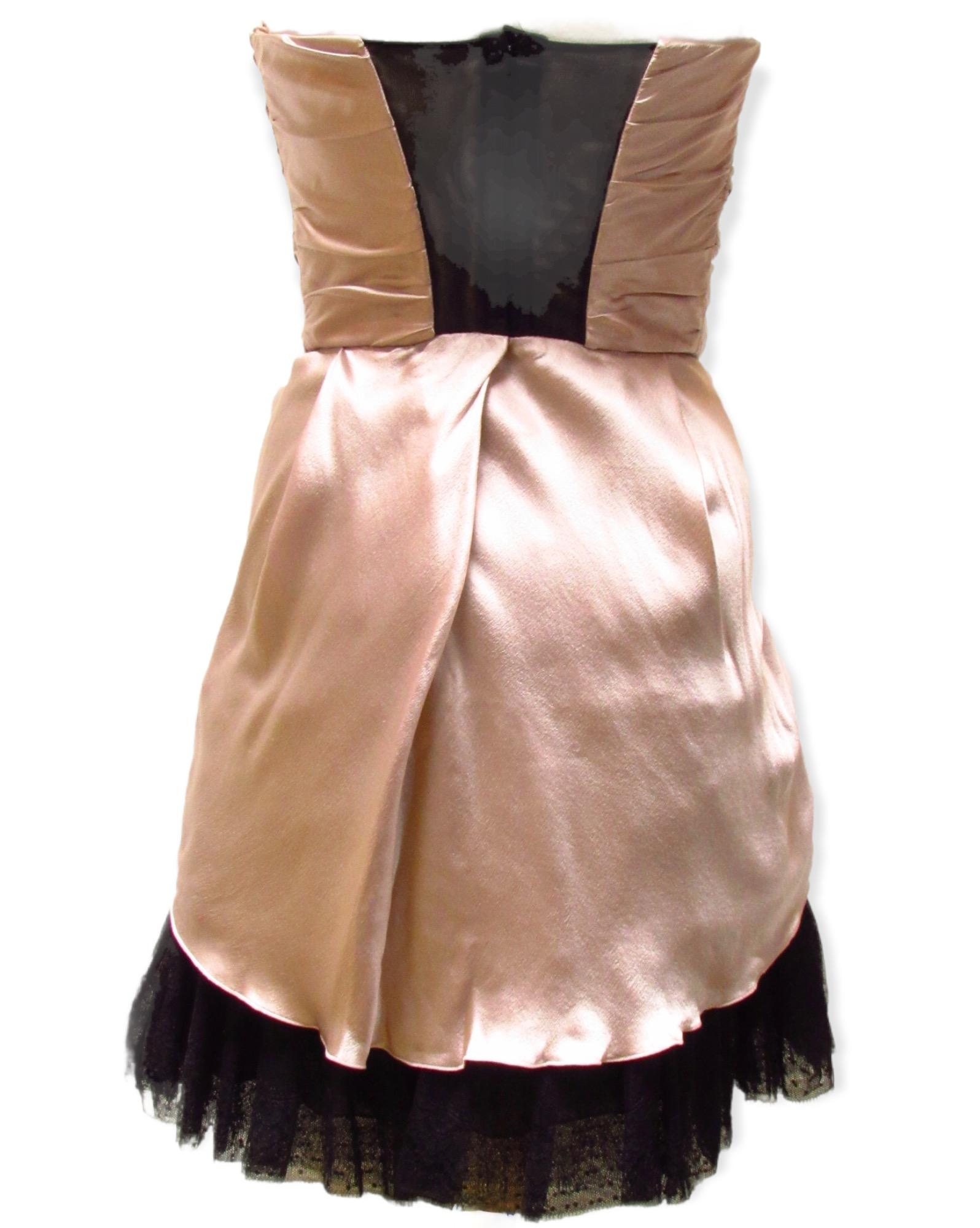 Alberta Ferretti Silk Strapless Dress In New Condition For Sale In Laguna Beach, CA