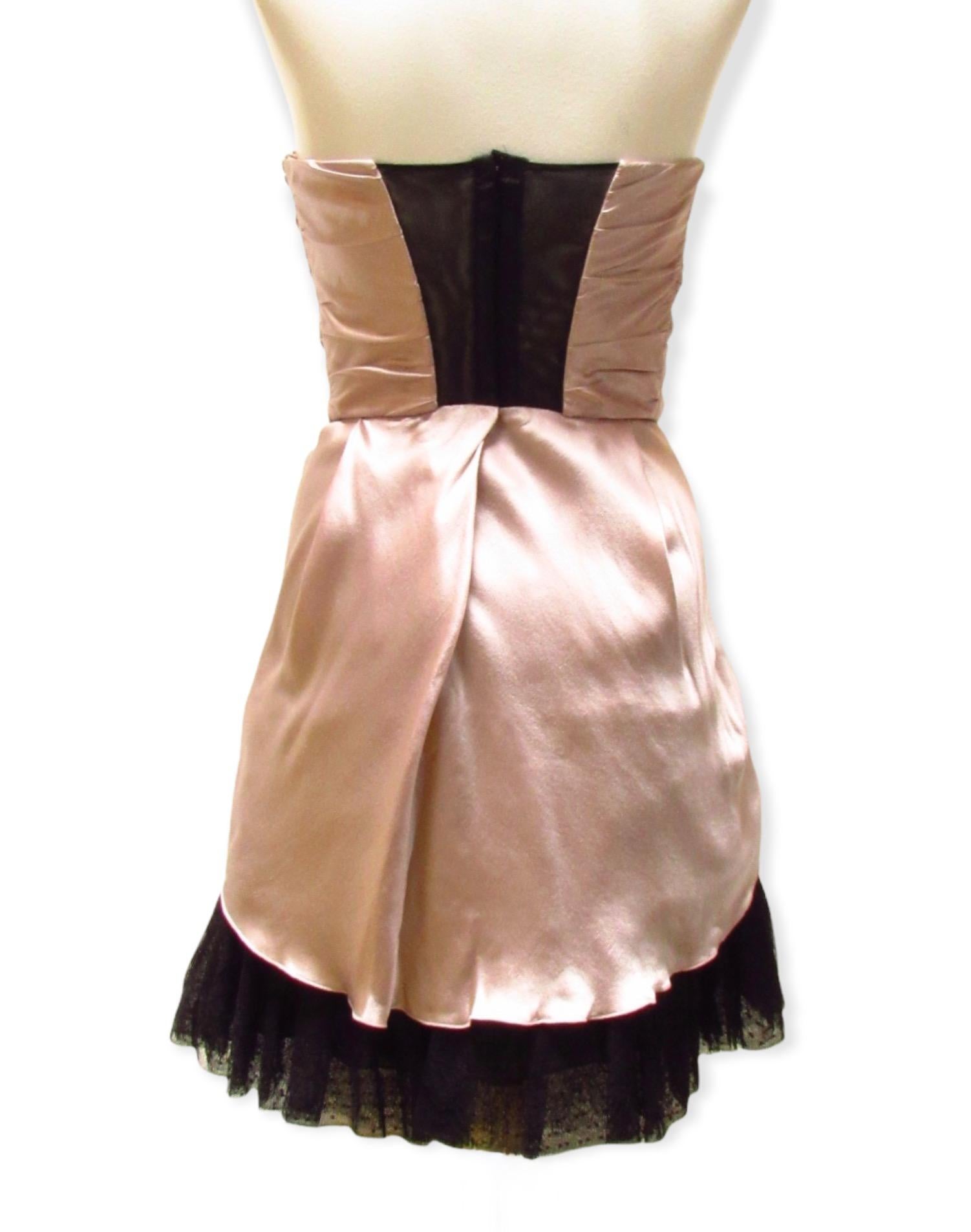 Women's Alberta Ferretti Silk Strapless Dress For Sale