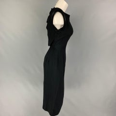 ALBERTA FERRETTI Size 2 Black Acetate Viscose Sleeveless Cocktail Dress