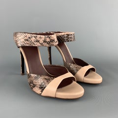 ALBERTA FERRETTI Size 7 Pink Snakeskin Leather Pep Toe Sandals