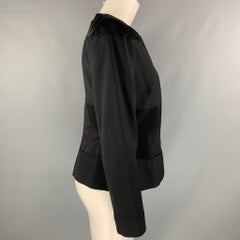 ALBERTA FERRETTI Size 8 Black Rayon Blend Hidden Snaps Jacket