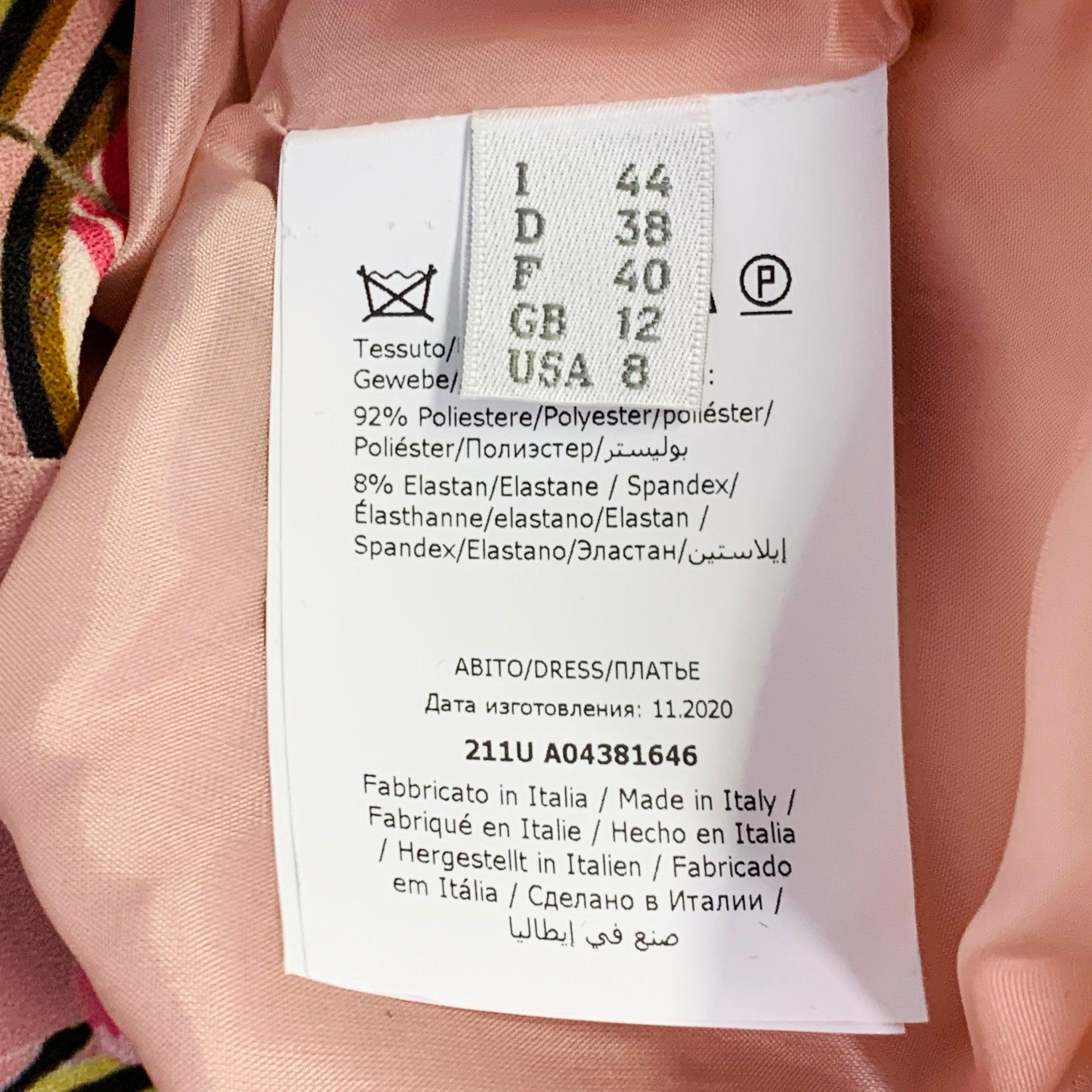 ALBERTA FERRETTI Größe 8 Rosa Mehrfarben-Polyester-Mischung Puffärmel-Blumenkleid im Angebot 3