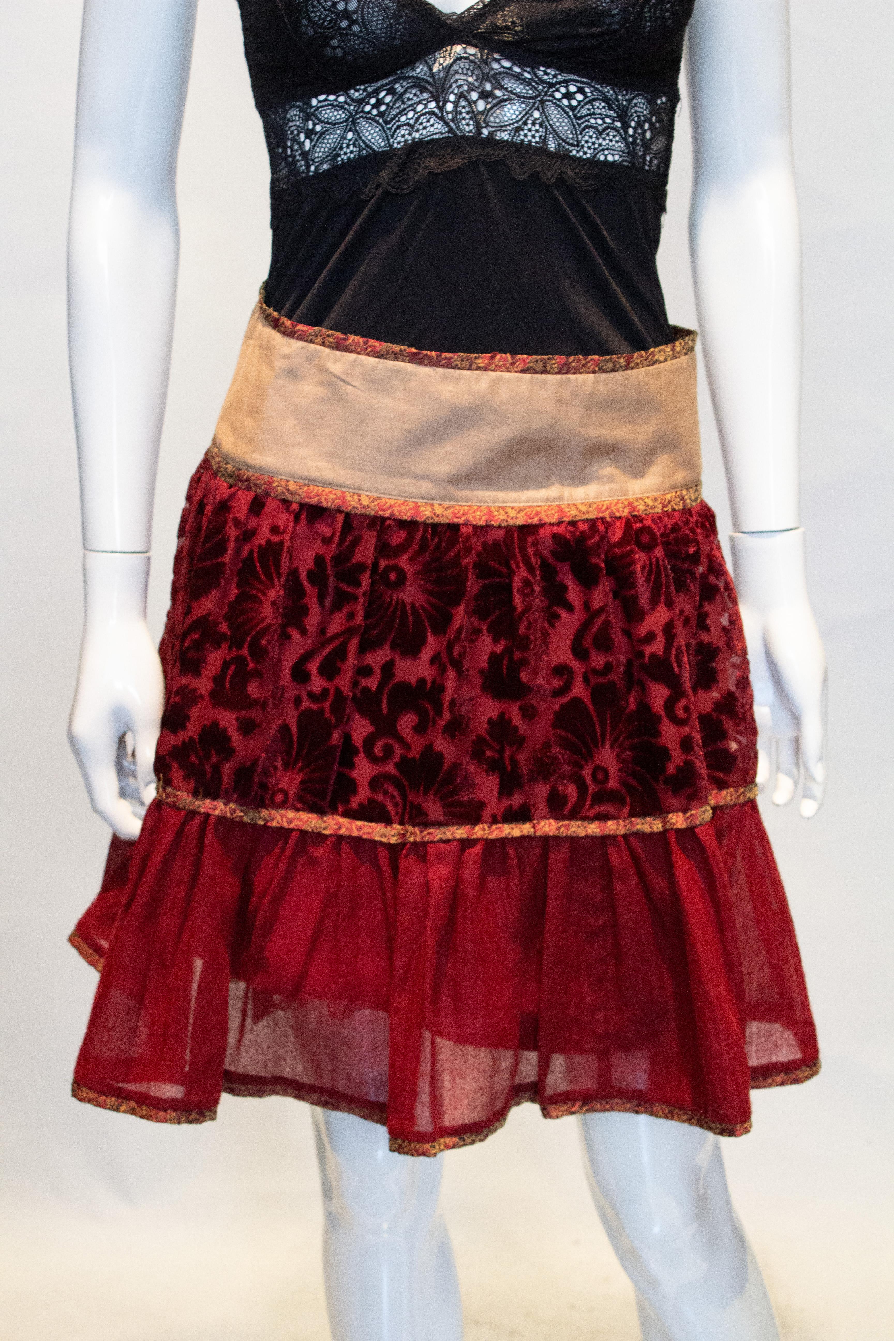 Women's Alberta Ferretti Skirt in Plum Colours For Sale