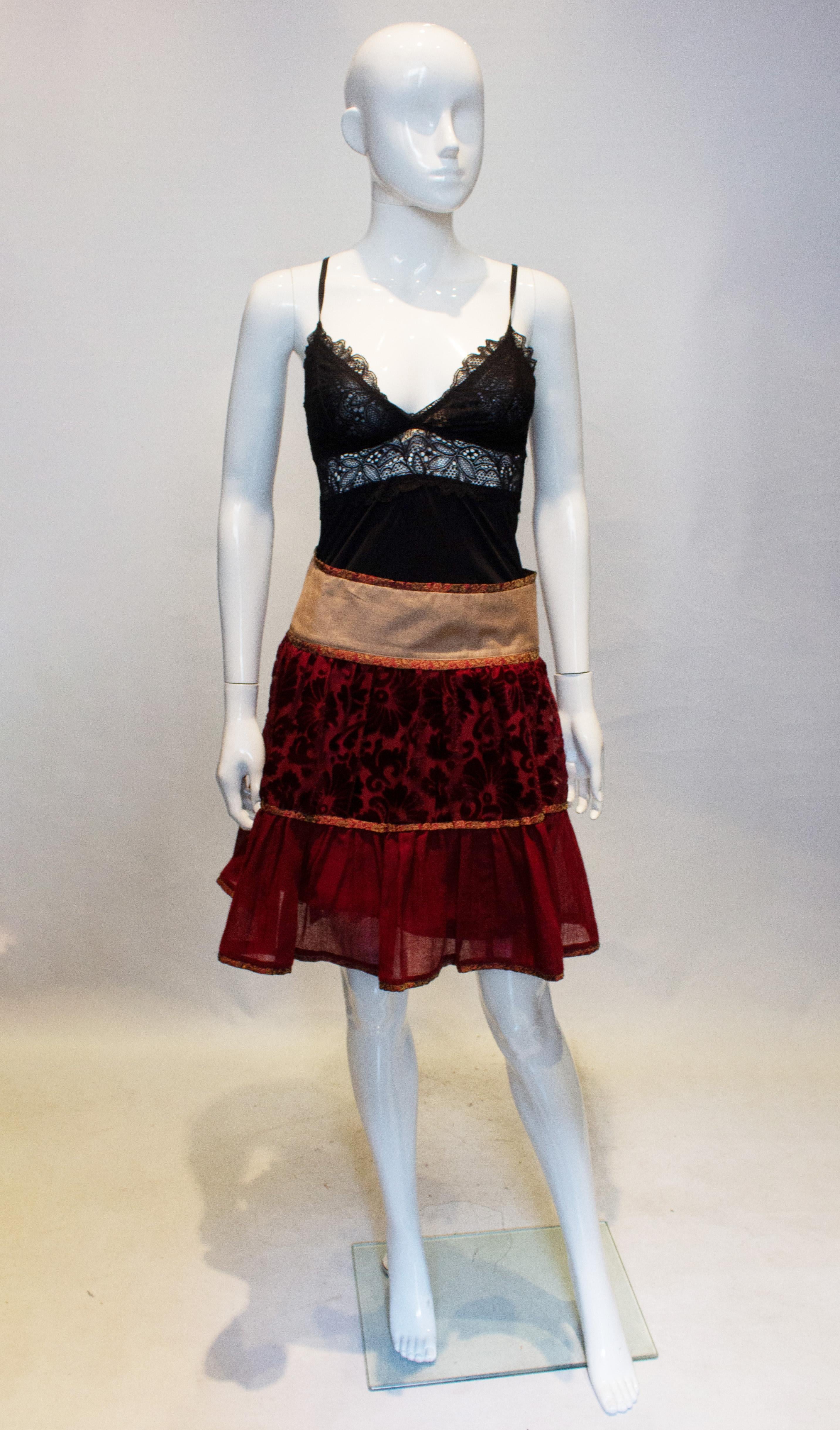Alberta Ferretti Skirt in Plum Colours For Sale 1