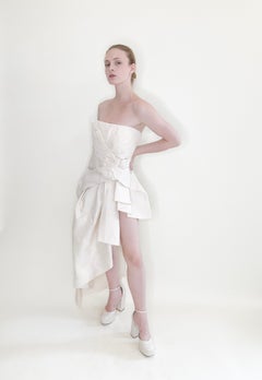 Alberta Ferretti Strapless Asymmetrical Gown