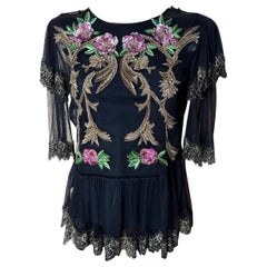 Alberta Ferretti t-shirt in pizzo nuova con cartellino