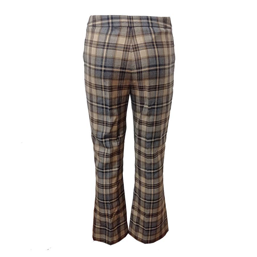 Virgin wool tartan pattern Grey color 2 Pockets Total length cm 92 (36,2 inches) Waist cm 36 (14,1 inches)
