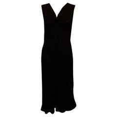 Alberta Ferretti Textured  Black Silk Dress