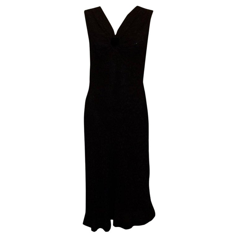Alberta Ferretti Textured Black Silk Dress For Sale at 1stDibs