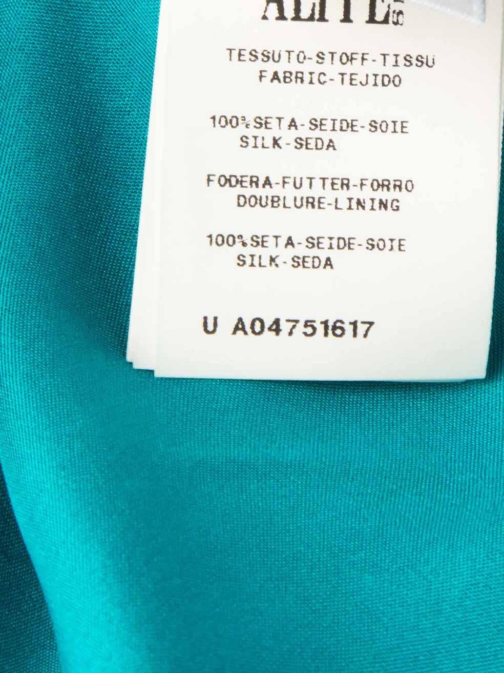 Alberta Ferretti Turquoise Gown & Wrap Scarf Size L 3